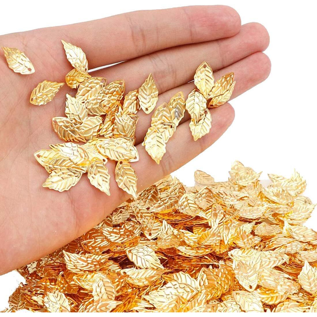Diy Crafts Pack Of 100 Pcs 100X1, Mix Colour Gold Silver Bronze, 100Pieces/Lot Gold/Metal Charms Stamping Leaf Earring Charms P(Pack Of 100 Pcs 100X1, Mix Colour Gold Silver Bronze)