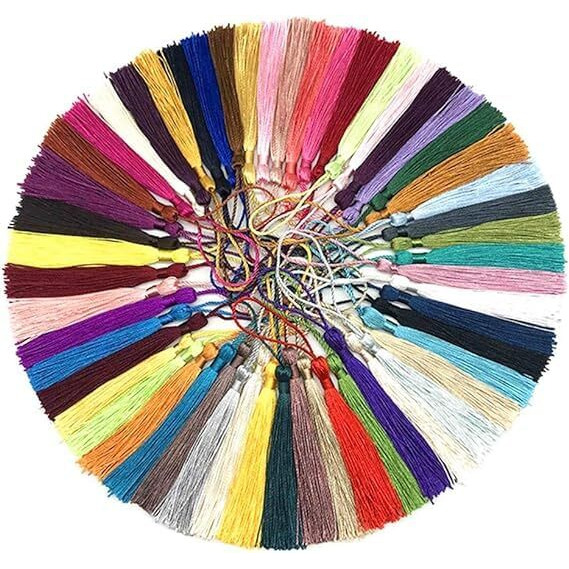 Mezco 75 Pcs Hang Loops Mini Tassels Mala Tassel Kits Handcraft 38 Colors Tassels For Jewelry Making Diy Projects (Multicolor) (Pack Of 75)