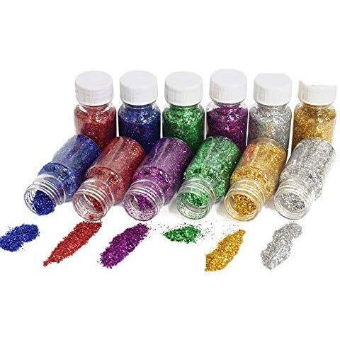 Royals Glitter (Chamki) Fine Glitter For Resin, Set Of 6 Colors, Leobro Extra Fine Resin Glitter Powder, Nail Glitter, Assorted Craft Glitter For Epoxy Resin Art, Body Face Hair Glitter Bulk, Glitter Tumbler Candle Making