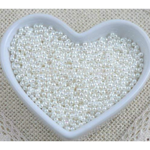 Prokart Artificial White Shining Single Coating Moti (4 Mm) Pearls/Beads For Craft, Jewellery Set, Hand Embroidery Materials(1200 Pieces) Approx