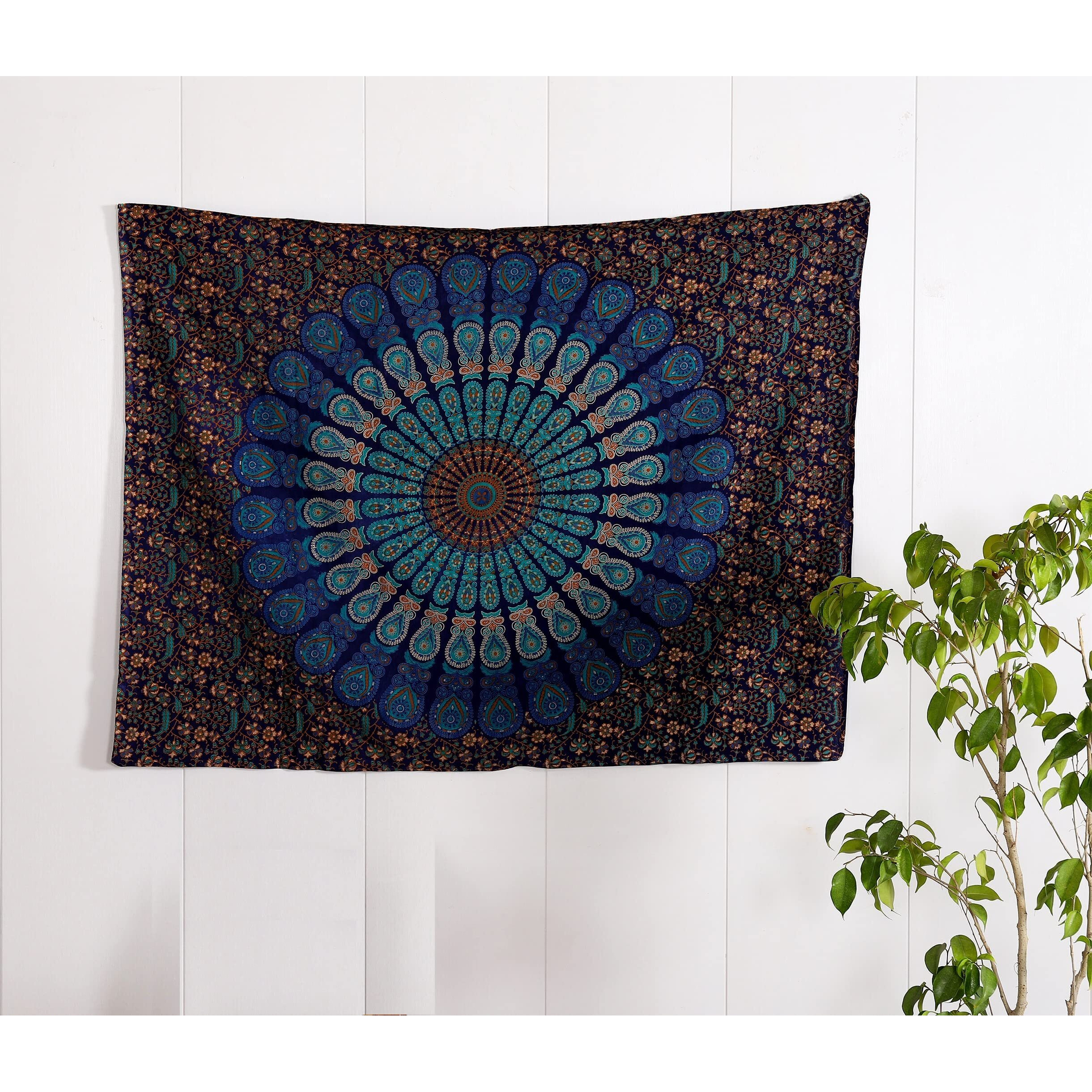 Ravaiyaa - Attitude Is Everything Beautiful Home Decor Great Gift Wall Hanging Poster Handmade Printed Cotton Tapestry Decorative Table Cover (Blue)