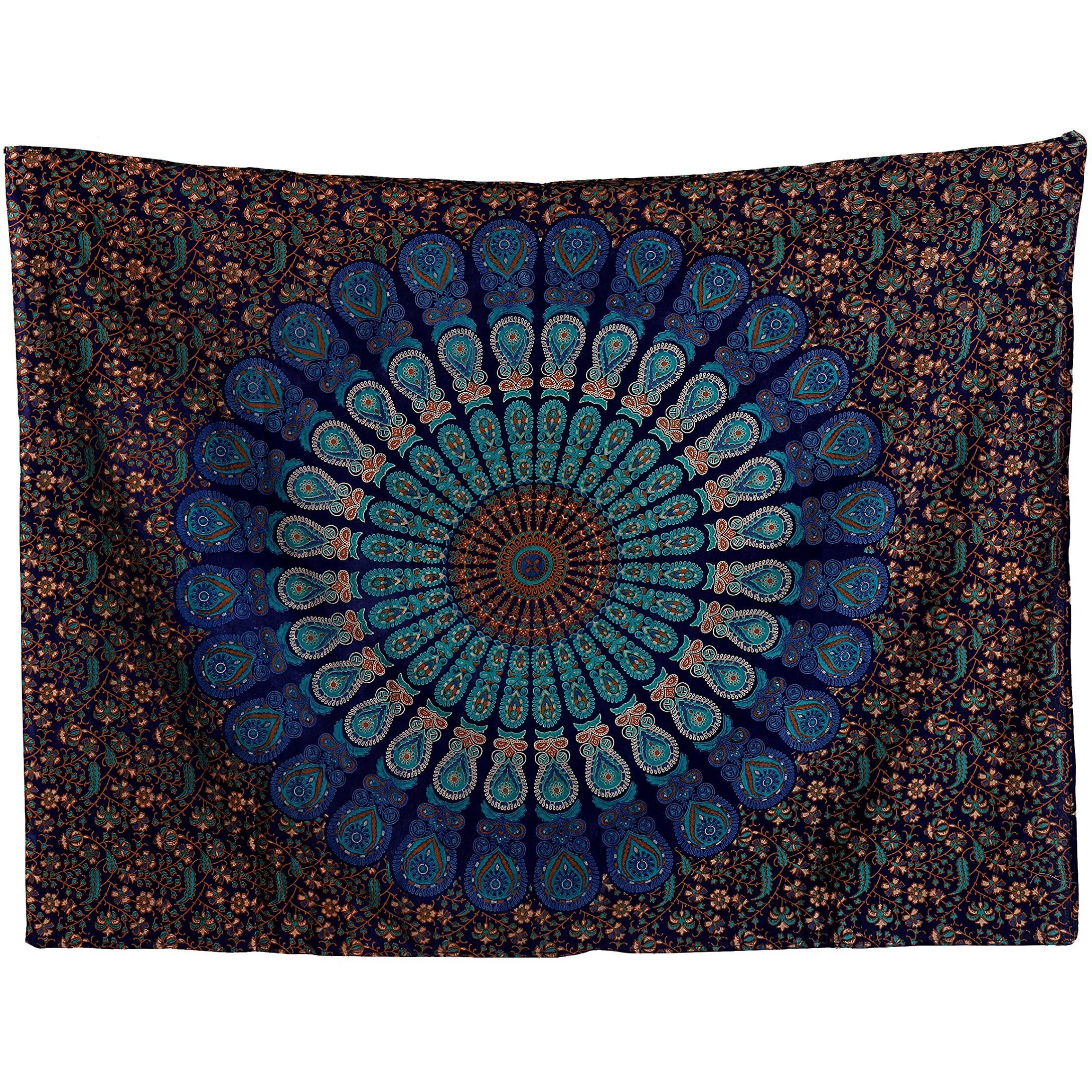Ravaiyaa - Attitude Is Everything Beautiful Home Decor Great Gift Wall Hanging Poster Handmade Printed Cotton Tapestry Decorative Table Cover (Blue)