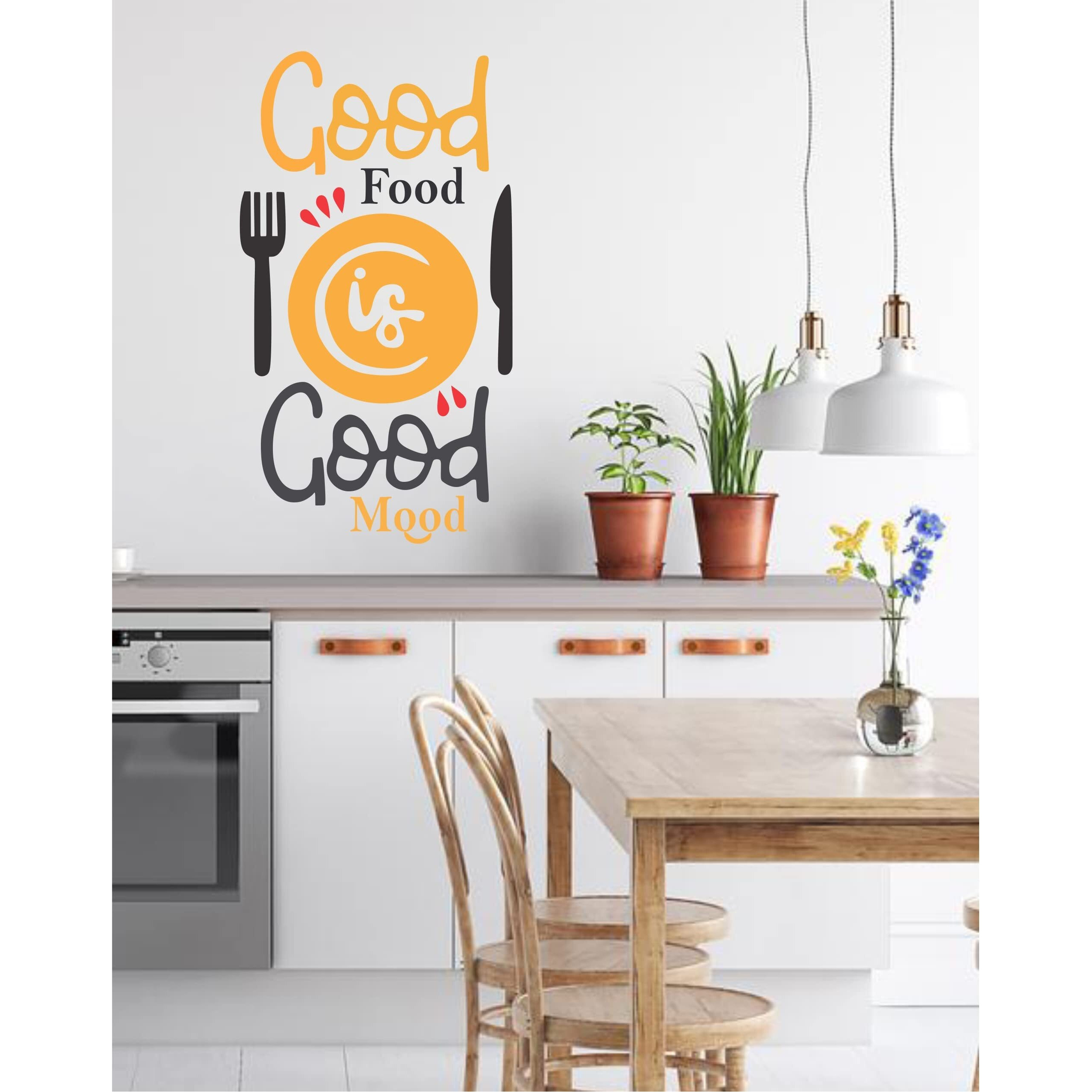 Dreamkraft Good Food Is Good Mood Multicolour Vinyl Size 58 Cm X 35 Cm Wall Sticker