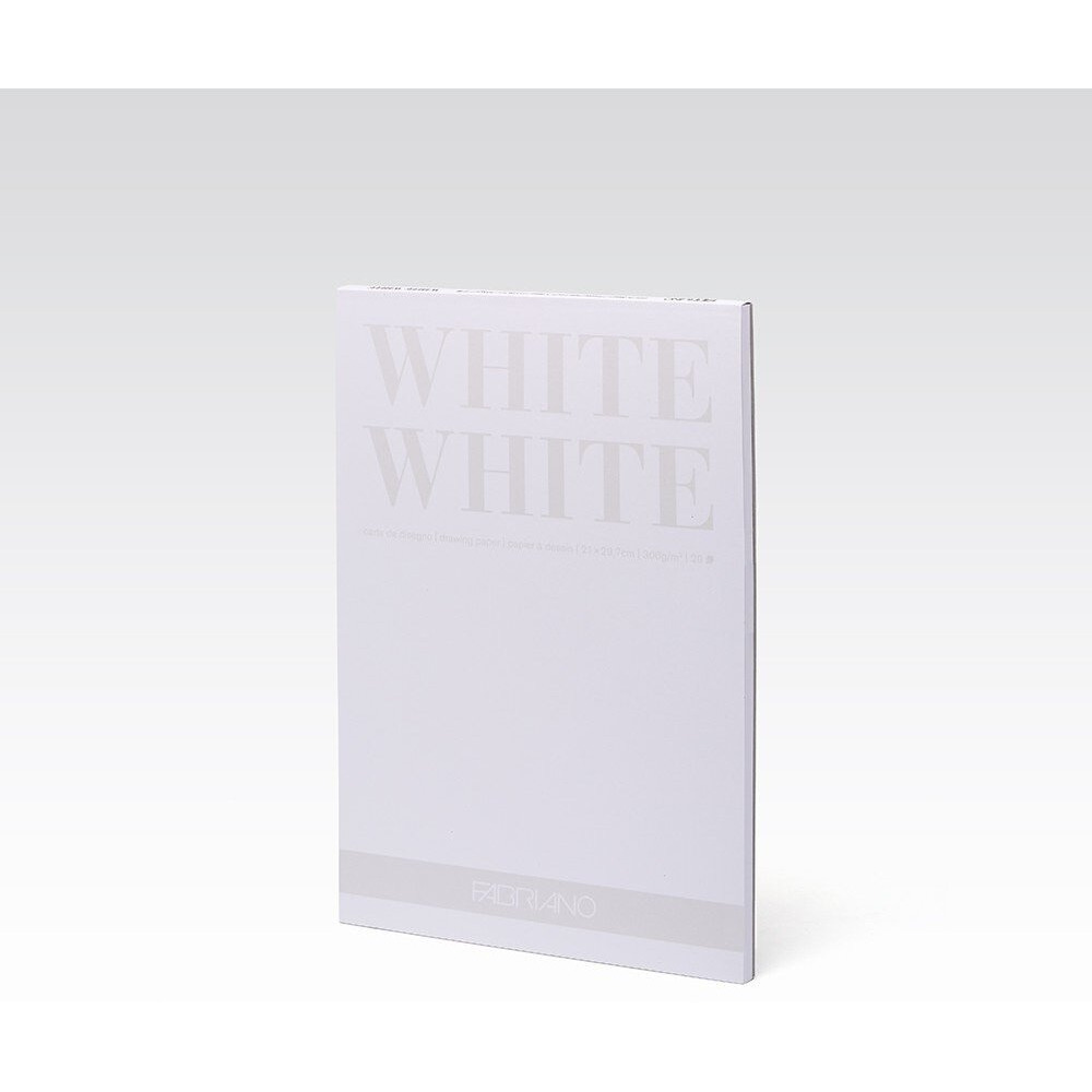 Fabriano White Paper Block, 21 X 29.7 Cm, 300 Gsm|20 Drawing Sheets For Artists & Hobby Use | Ideal For Drawing, Colored Pencils, Graphite, Charcoal, Pastels, Ink, And Acrylic Markers