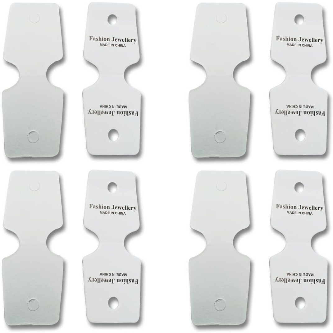 Diy Crafts 200 Pcs, As Image, Blank White Color Kraft Paper Jewelry Necklace Bracelet Display Hanging Cards Price Tags Jewelle(200 Pcs, As Image)