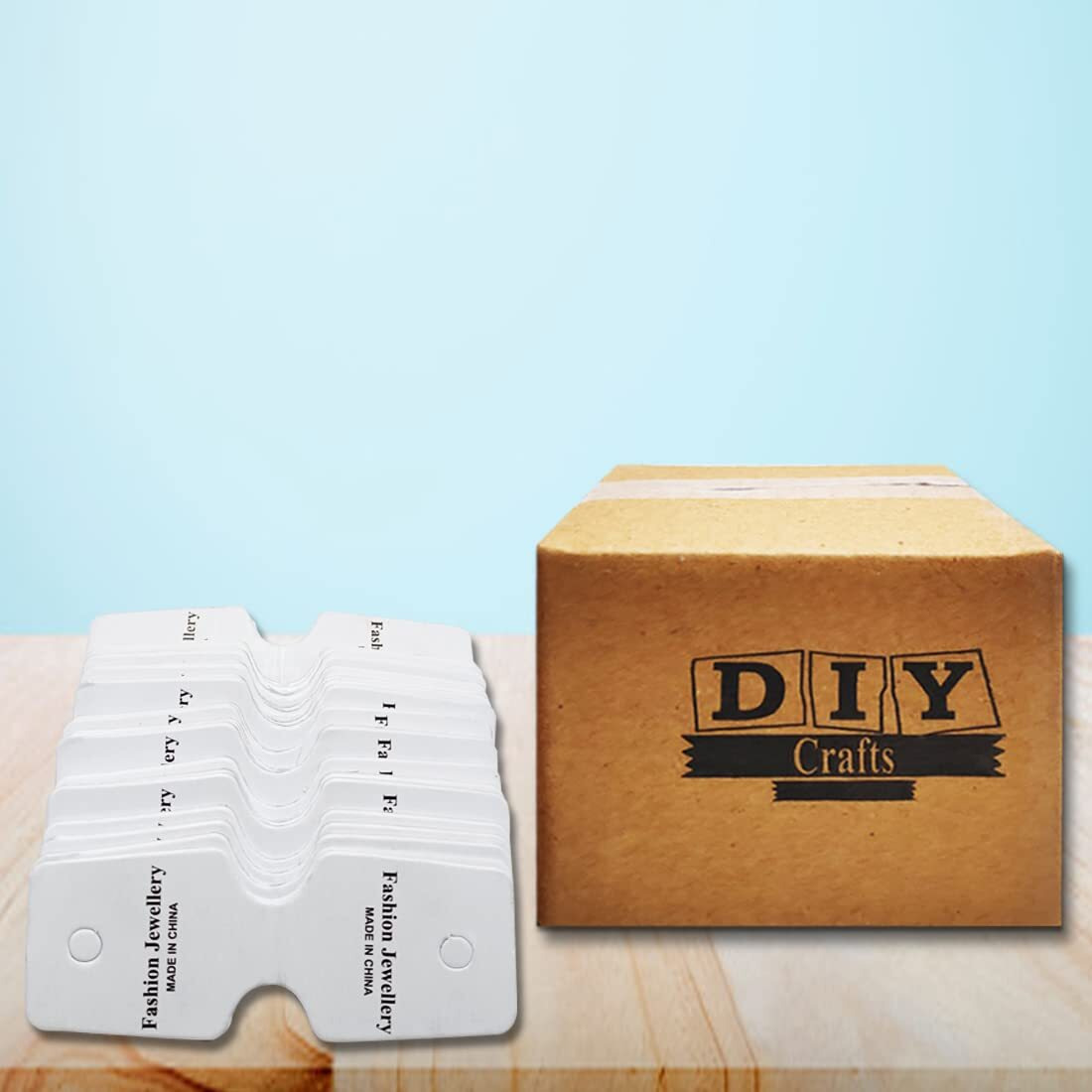 Diy Crafts 200 Pcs, As Image, Blank White Color Kraft Paper Jewelry Necklace Bracelet Display Hanging Cards Price Tags Jewelle(200 Pcs, As Image)