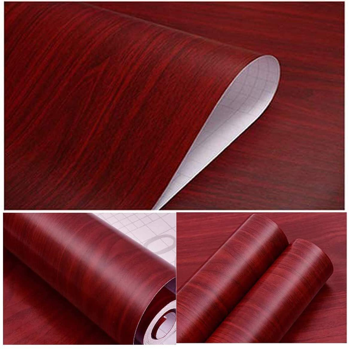 Elton Cherry Wood Oak Wood Decorative Vinyl Shelf Liner, Self Adhesive Vinyl Sheet For Table Top,Furniture, Almirah And Other Diy, Renovation Projects 12 X 24 Inches