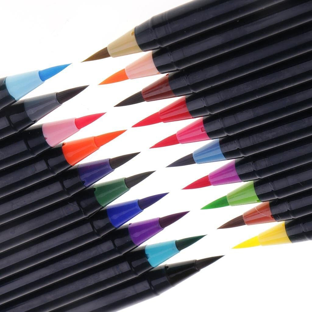 Artright Watercolor Brush Markers Set - 20 Water-Based Drawing Brushes With Free Blending Brush For Coloring Books, Calligraphy, Drawing, And Various Artworks For Artists'