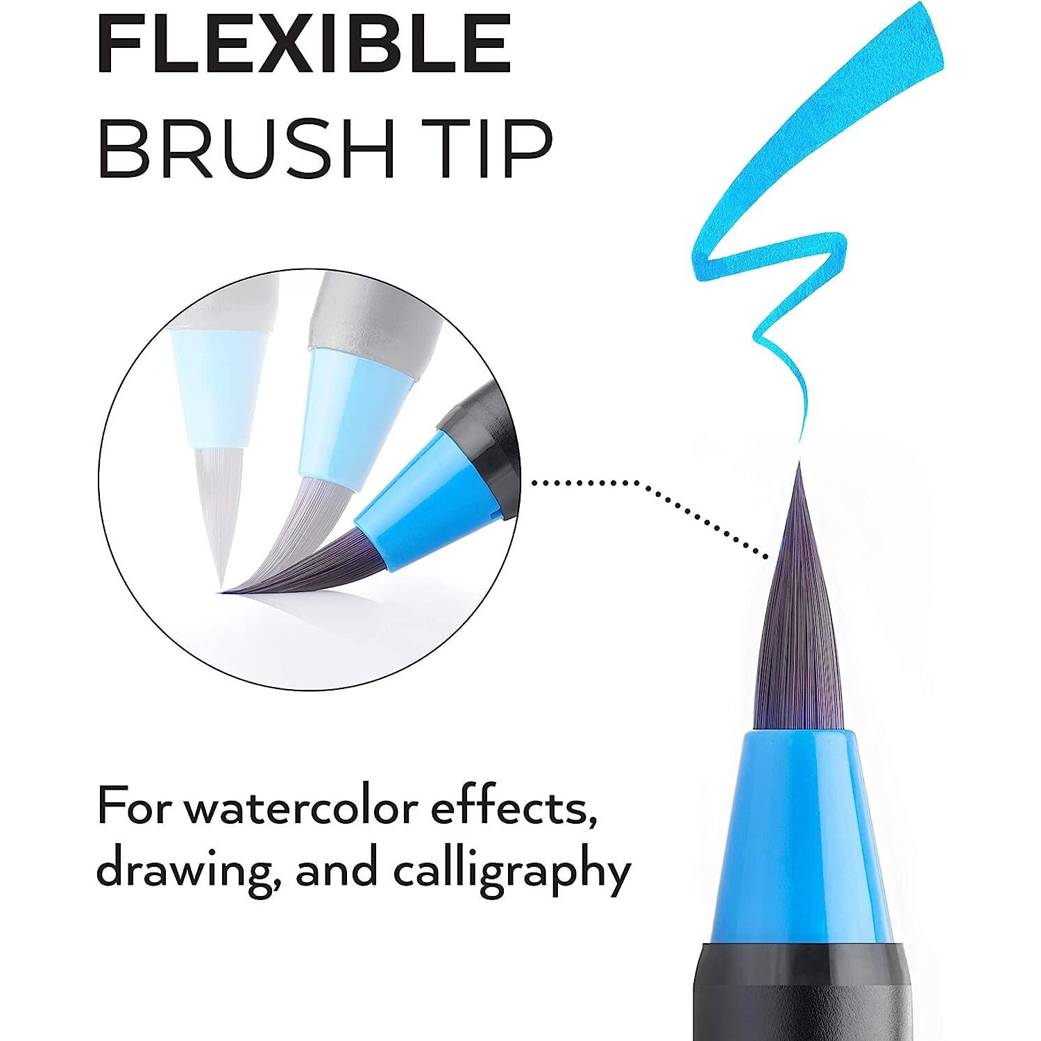 Artright Watercolor Brush Markers Set - 20 Water-Based Drawing Brushes With Free Blending Brush For Coloring Books, Calligraphy, Drawing, And Various Artworks For Artists'