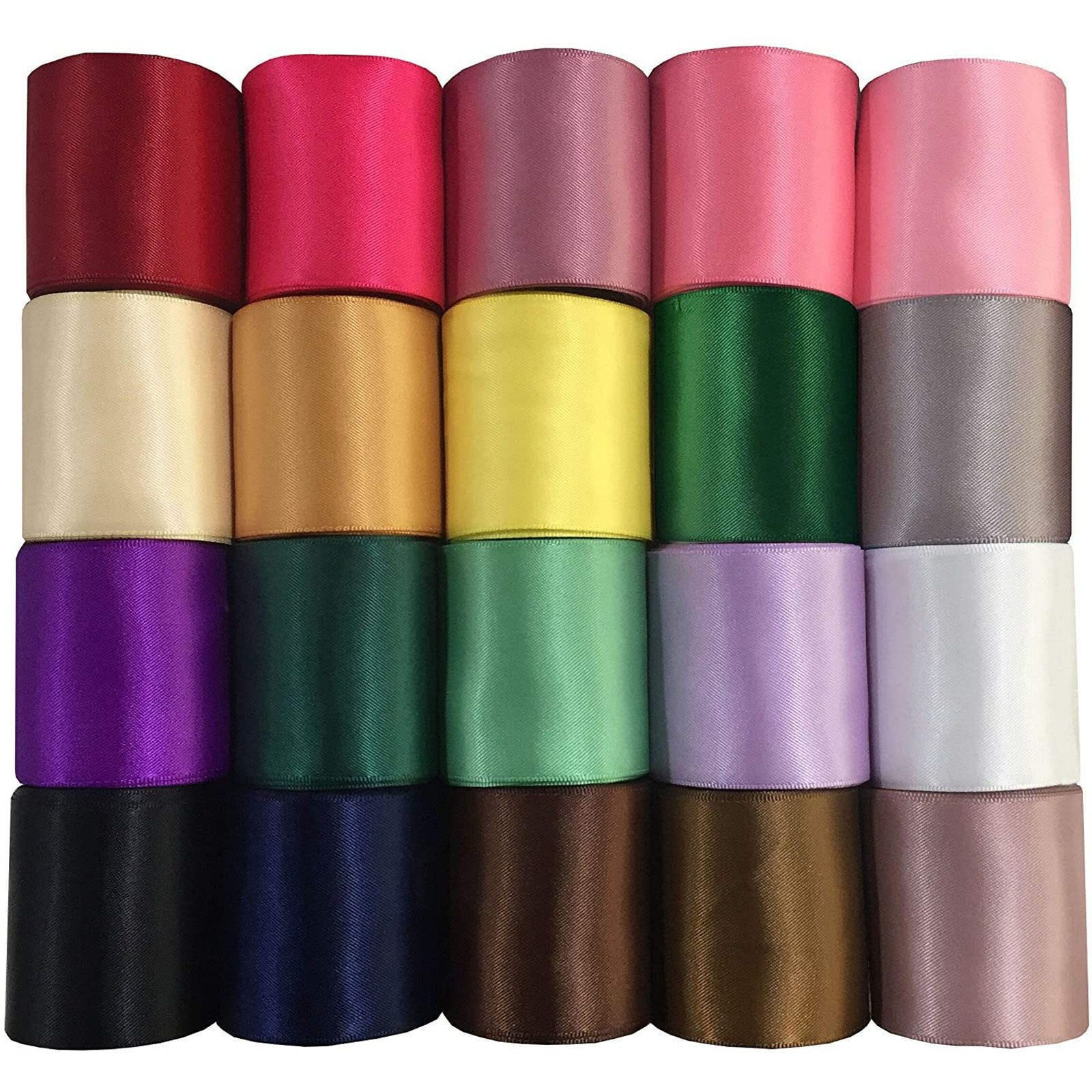 Diy Crafts 30 Random Color, 2&quotInch 1 Mtr Long Ribbon, Polyester Ribbon For Floral Arrangement, Bouquet, And Big Diy Artwork Projects | No Fading Woven Ribbon Double (30 Random Color, 2&quotInch Ribbon)