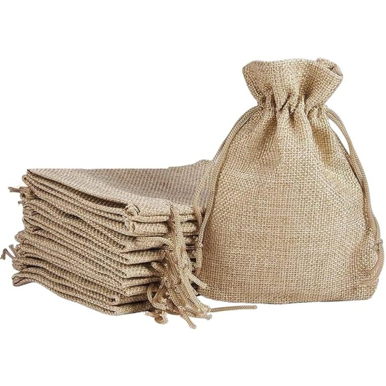Velexe Jute Linen Pouches | 20X16Cm | Pack Of 25 | Eco-Friendly, Reusable Burlap Gift Bags With Drawstring | Natural, Durable, Sustainable Storage