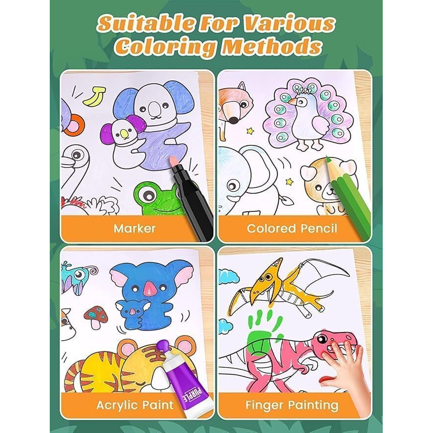Hubture Drawing Paper Roll For Kids, 30 X 300 Cm Large Coloring Poster For Toddlers, Art Paper, Non Adhesive, Kids Coloring Drawing Paper Roll Best Birthday Gift Kids Mix-Design