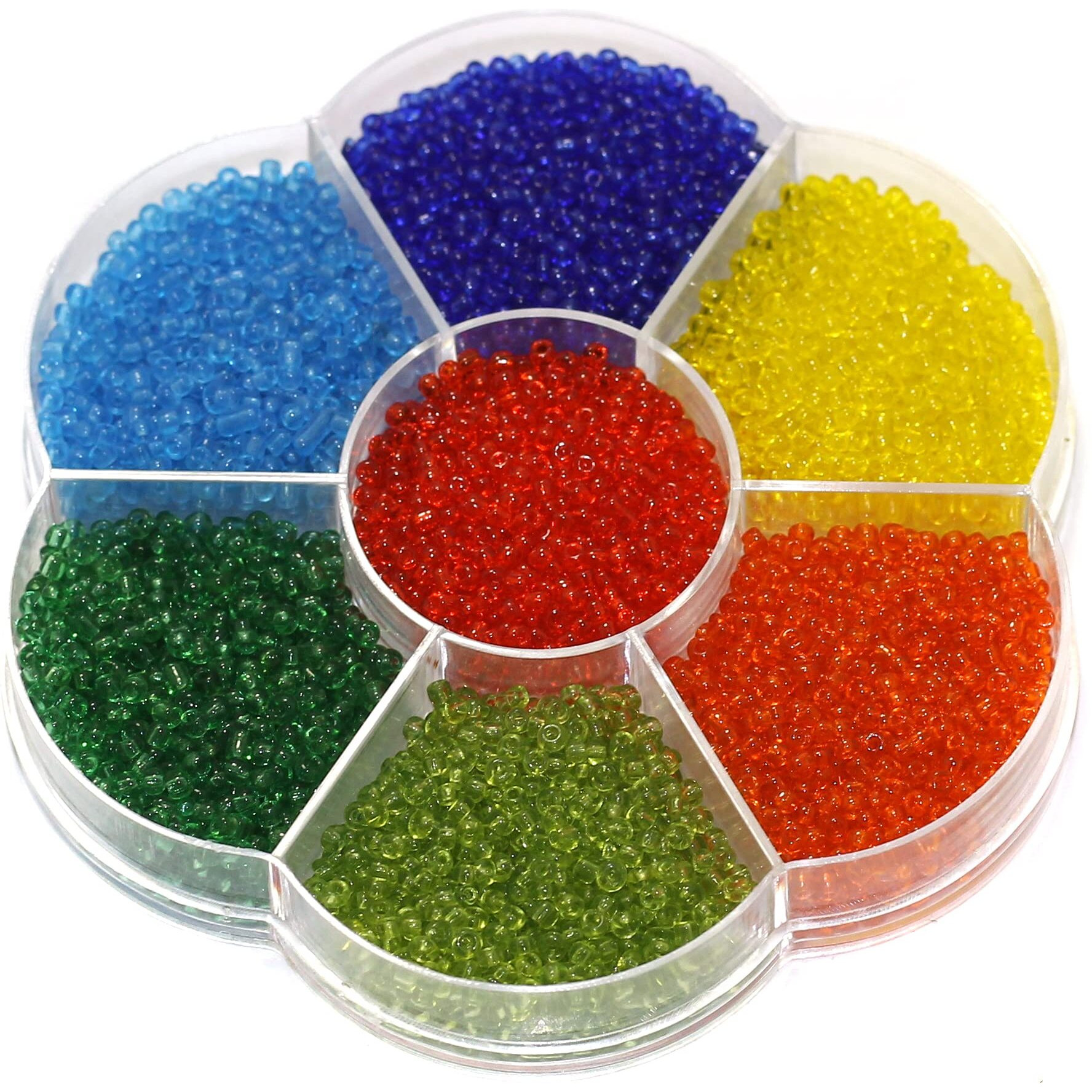 Beadsnfashion 7 Colors Trans Seed Beads Kit For Jewellery Making, Beading, Embroidery And Art And Crafts, Size 11/0 (2Mm)