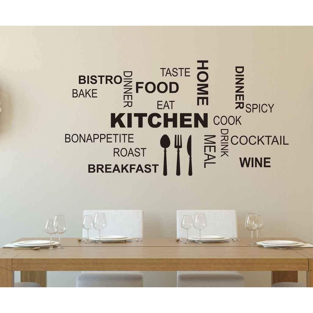 Decals Design 'Kitchen Quote Modern Art' Wall Sticker (Pvc Vinyl, 50 Cm X 70 Cm X 1 Cm, Black)