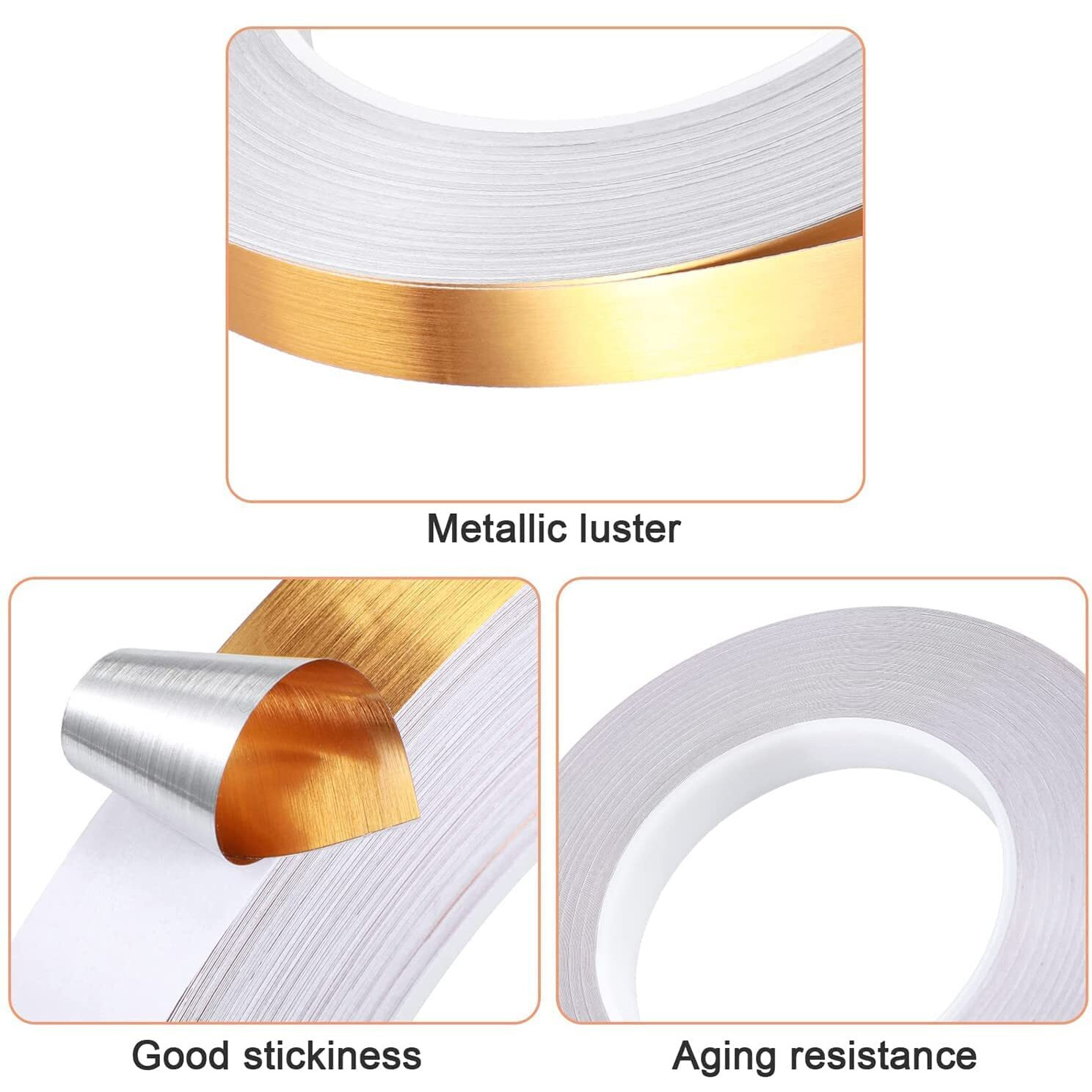 Vakra Golden Tile Gap Filler Tape For Floor And Wall Decoration - Waterproof Anti-Mold Sealant Strip For Kitchen Bathroom Tiles, Durable And Flexible Edge Protector