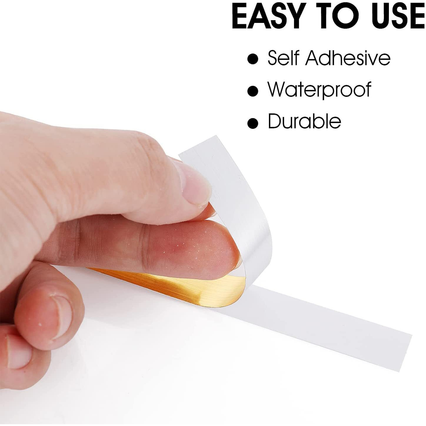 Vakra Golden Tile Gap Filler Tape For Floor And Wall Decoration - Waterproof Anti-Mold Sealant Strip For Kitchen Bathroom Tiles, Durable And Flexible Edge Protector