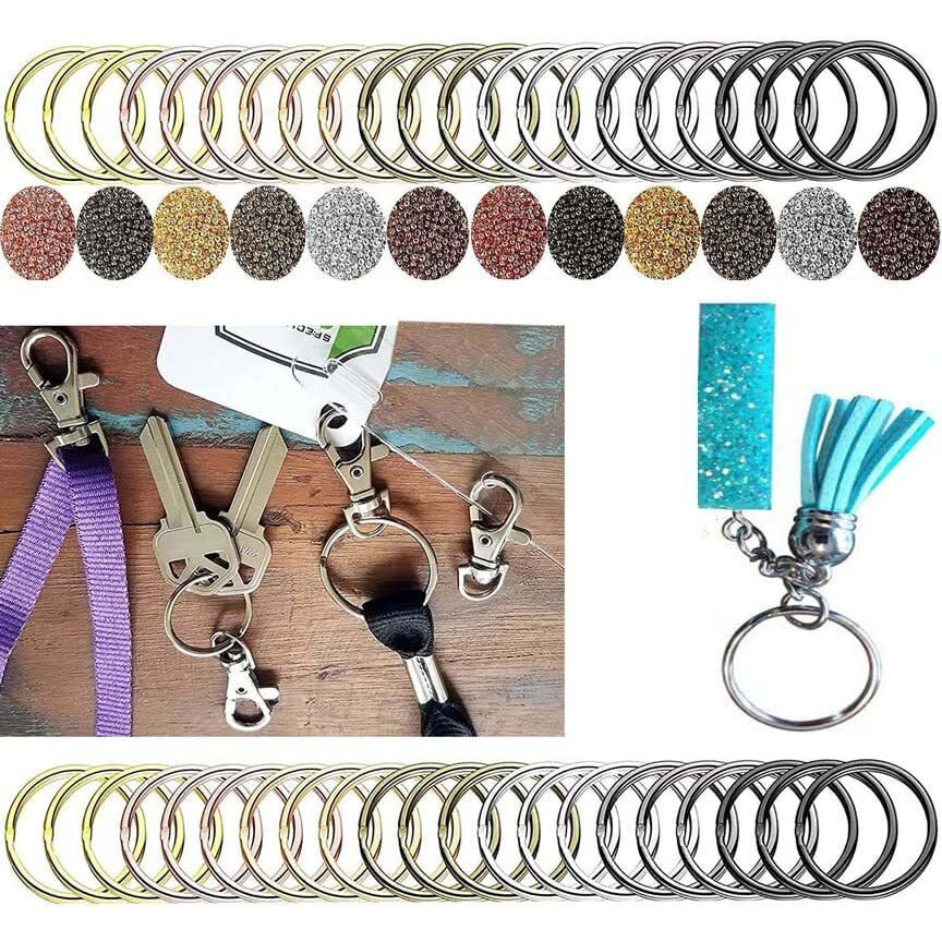 Diy Crafts 5 Only Kerings, Chorme Silver, Swivel Clasps Metal Lanyard Snap Hook Lobster Claw Clasps Keychain Rings Open Rings Eye Screws Pins For Jewelry Crafts (5 Only Kerings, Chorme Silver)