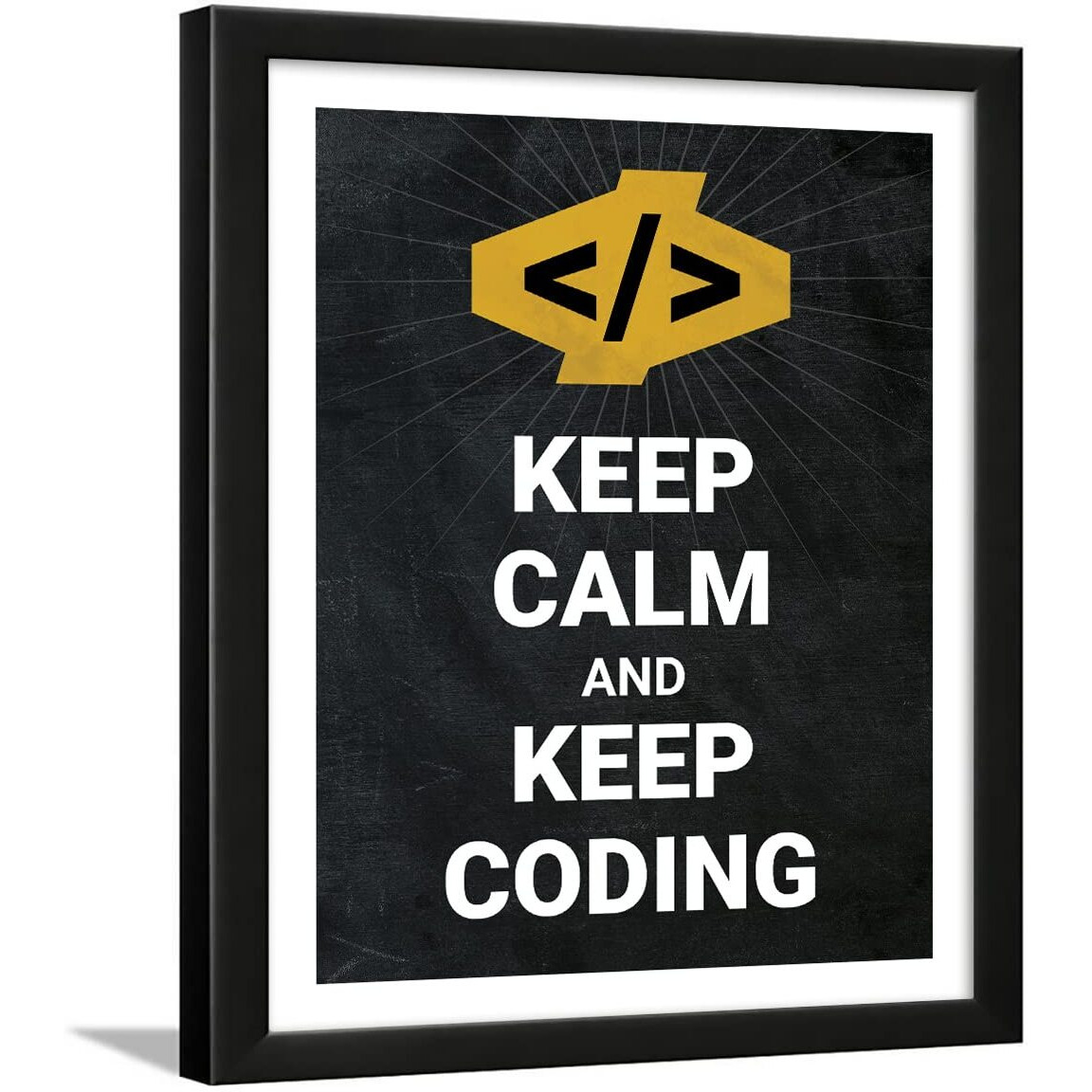 Chaka Chaundh - Coding Quotes Frames - Engineering Quotes Wall Frames - Quotes Wall Frames Coding - Programming Quotes Posters - (13.6 X 10.6 Inches) (Keep Calm - Keep Coding - Black)