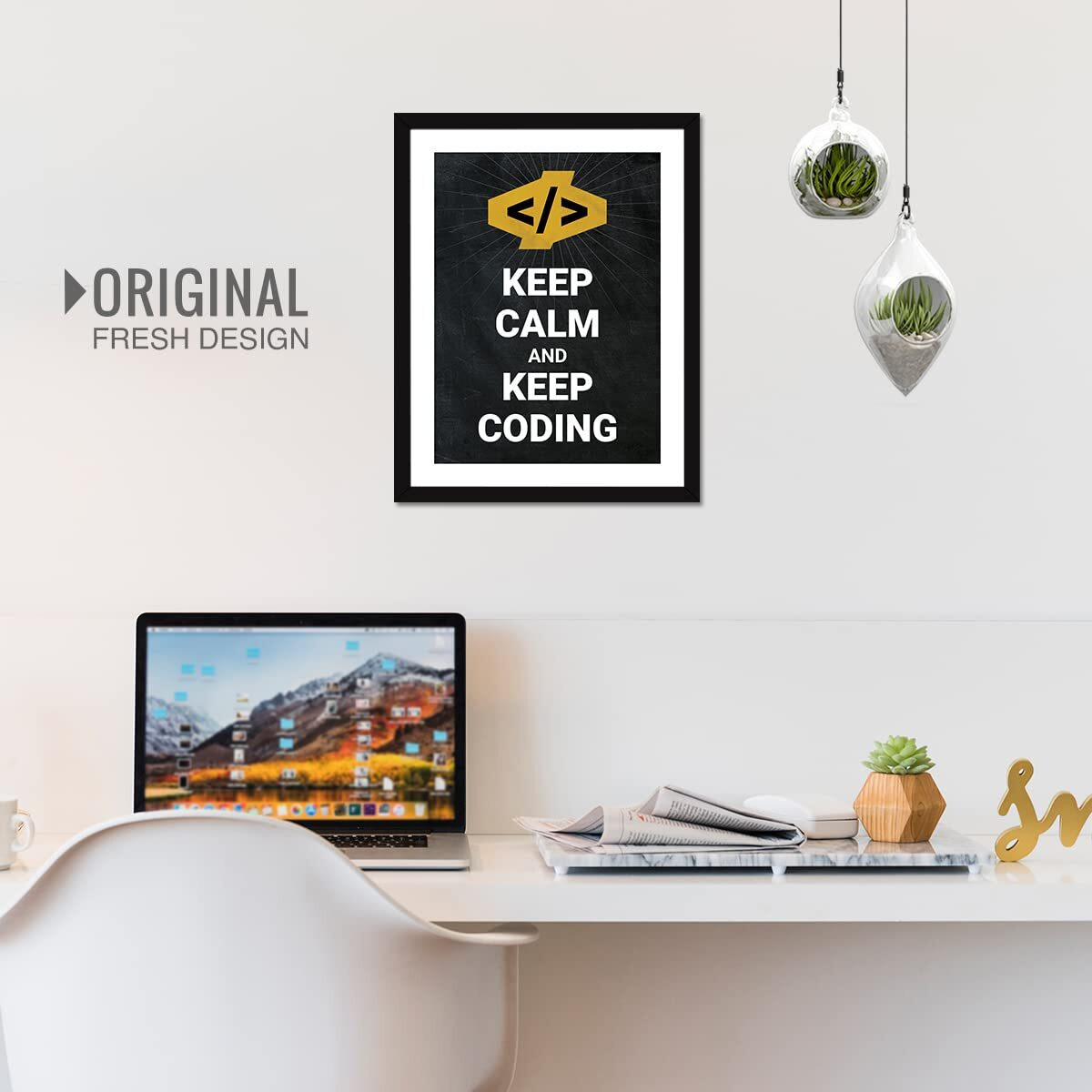 Chaka Chaundh - Coding Quotes Frames - Engineering Quotes Wall Frames - Quotes Wall Frames Coding - Programming Quotes Posters - (13.6 X 10.6 Inches) (Keep Calm - Keep Coding - Black)