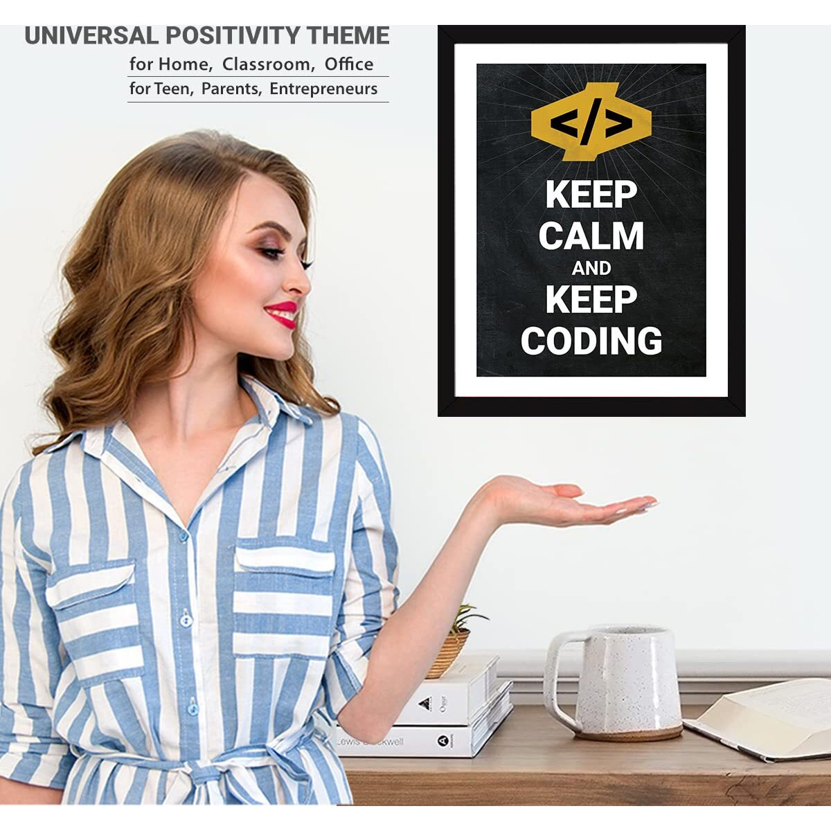Chaka Chaundh - Coding Quotes Frames - Engineering Quotes Wall Frames - Quotes Wall Frames Coding - Programming Quotes Posters - (13.6 X 10.6 Inches) (Keep Calm - Keep Coding - Black)