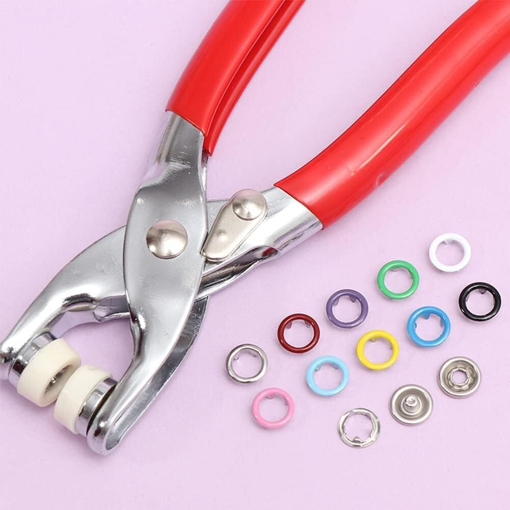 Baktas Premium Snap Buttons Kit - 9.5Mm Metal Fasteners With Hand Pliers Tool | Thickened Five-Claw Buckle For Baby & Children's Clothing, Sewing, And Crafting - Multicolor