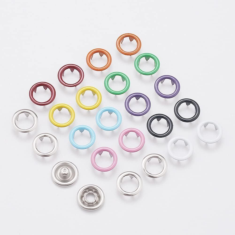 Baktas Premium Snap Buttons Kit - 9.5Mm Metal Fasteners With Hand Pliers Tool | Thickened Five-Claw Buckle For Baby & Children's Clothing, Sewing, And Crafting - Multicolor