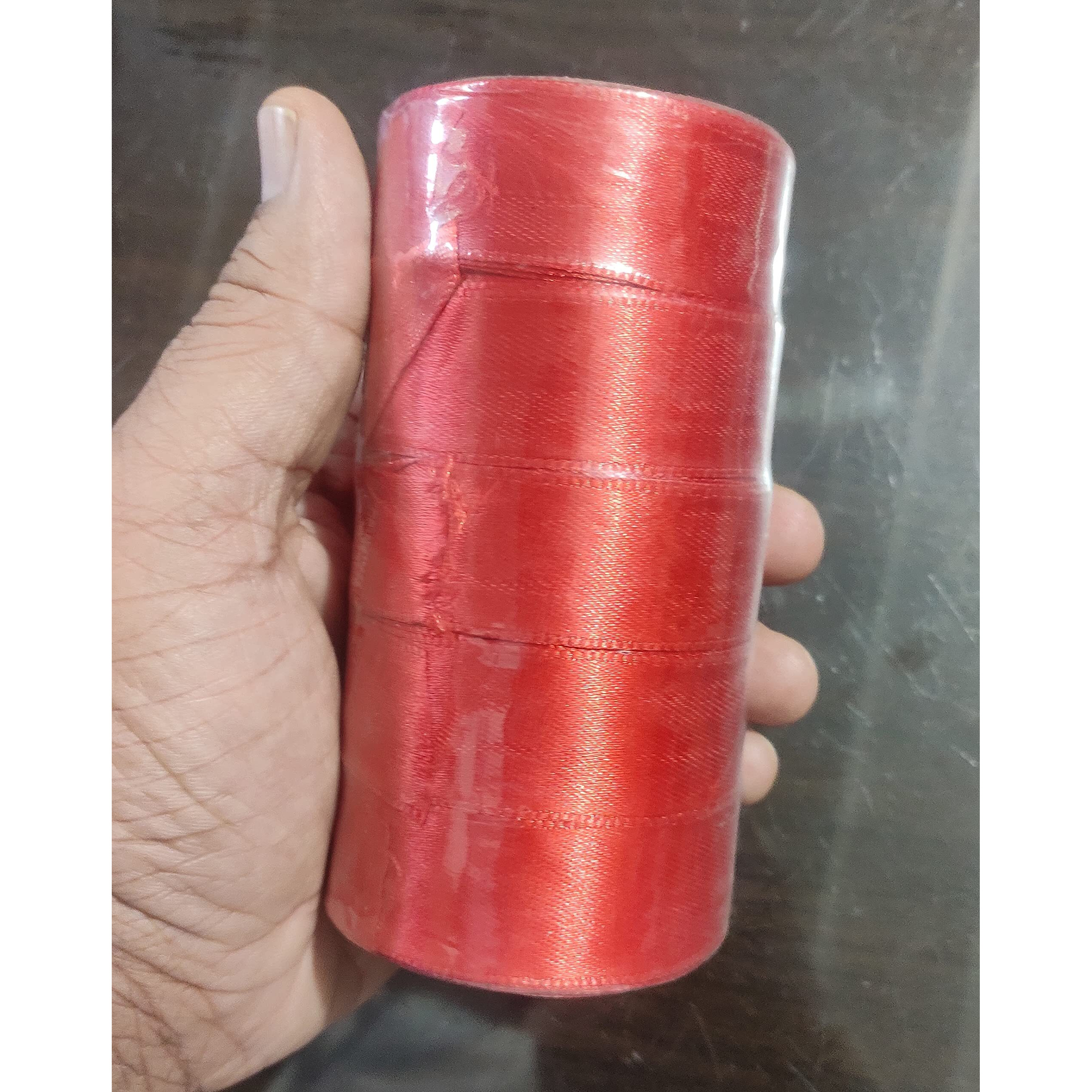 Omx 25Mm Red Satin Ribbon For Birthdays Gift Wrapping/Flower Making Ribbon/Party Decoration Ribbon/Qty - 5 Rolls  (Total 40 Mtr, 8 Mtr In 1 Roll), Size - 1 Inch Width (Red)