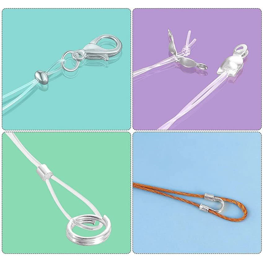 Diy Crafts 50 Pcs Only, Silver, Brass Tube Crimp Beads Crimp Beads Knot Covers Wire Guardians Bead Tips Knot Covers For Diy Jewelry Bracelets Necklaces Making (Unssorte (50 Pcs Only, Silver)