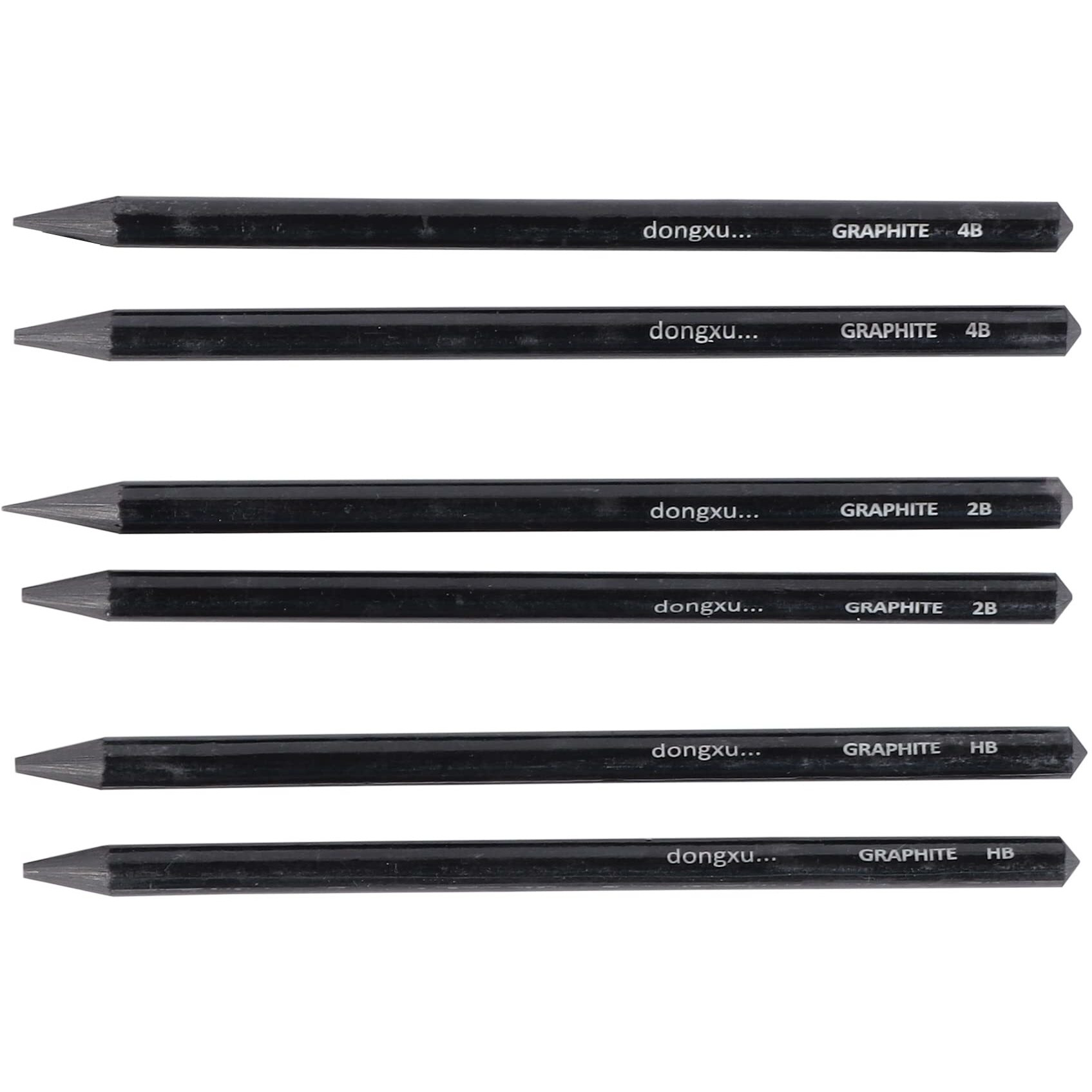 Artright Set Of 6 Professional Woodless Graphite Sketch Pencils For Shading, Blending, And Drawing - Includes 2 Hb, 2 2B, And 2 4B Pencil - For Sketching, Drawing And Doodling