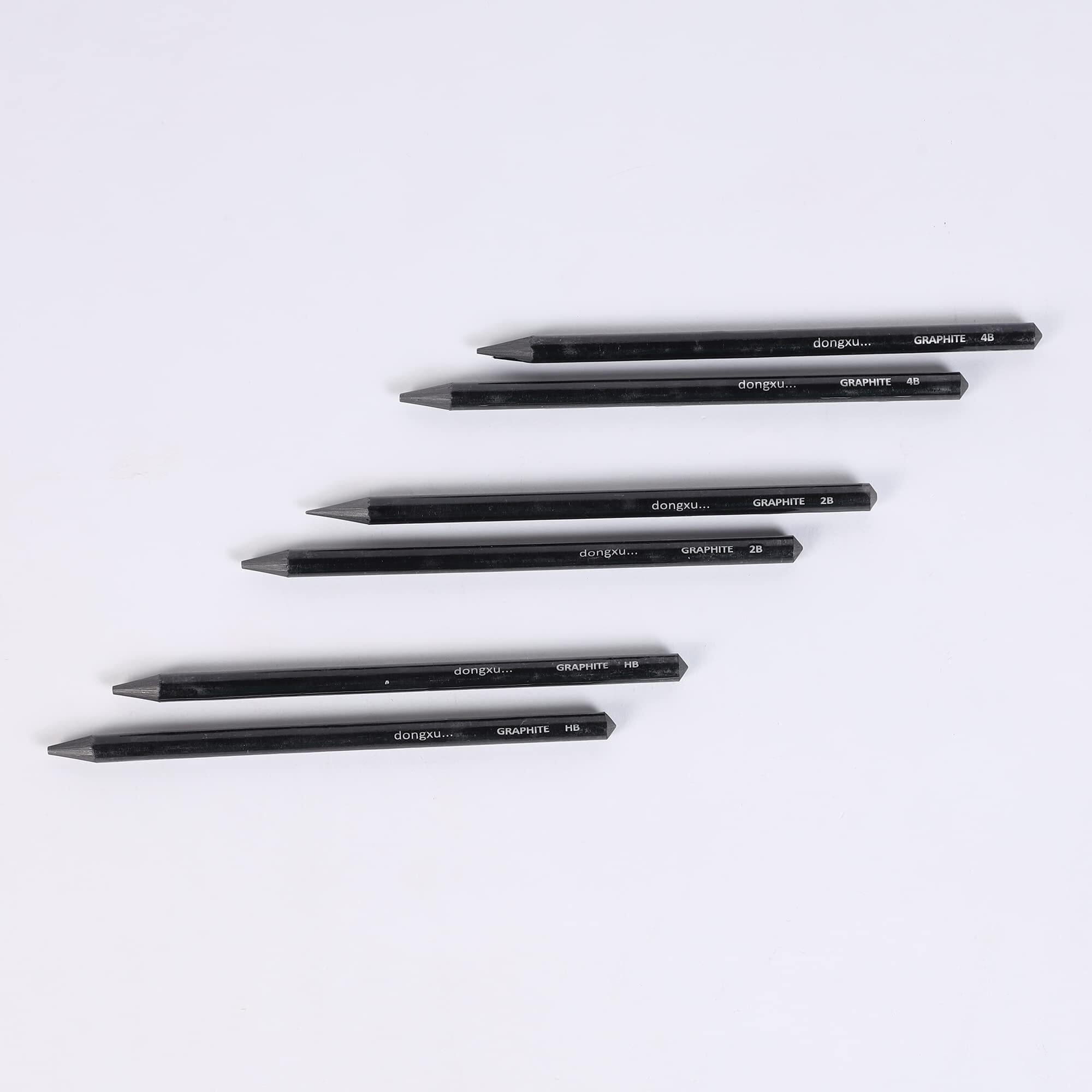 Artright Set Of 6 Professional Woodless Graphite Sketch Pencils For Shading, Blending, And Drawing - Includes 2 Hb, 2 2B, And 2 4B Pencil - For Sketching, Drawing And Doodling