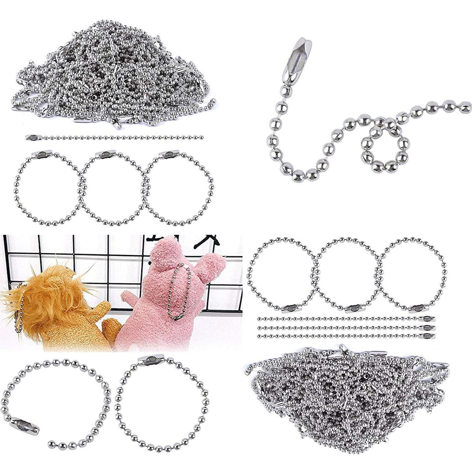 Diy Crafts Pack Of 40 Pcs, Silver Colour, 100Mm Long Bead Connector Clasp 2.4 Mm Diameter Bal (Pack Of 40 Pcs, Silver Colour)