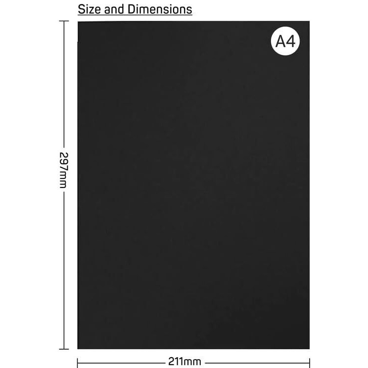 Townbus - A4 |Pack Of 50 | 120 Gsm Premium Black Paper Sheets, Writing & Drawing Paper,Arts And Crafts Projects