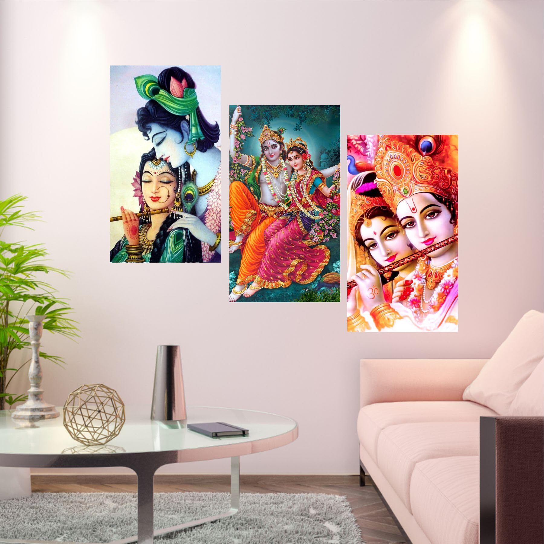 Sticker Yard Krishna Posters Kids Room, Hall, Kitchen, Living Room,Bedroom Vinyl Wall Sticker,Multicolor (Standard Size -96X18Cm)