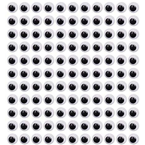 Artbee Crafts Googly Moving Eyes (Black And White, 8 Mm) 100 Pieces