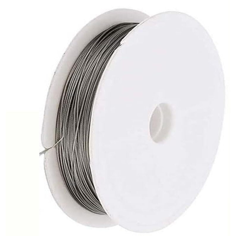 Diy Crafts Pack Of 1 Roll, Silver, Tigertail Rolls 0.38 Mm Diameter 148-164 Ft Tiger Tail Beading Wires Bright Bead Stringing Wires Stainless St(Pack Of 1 Roll, Silver)