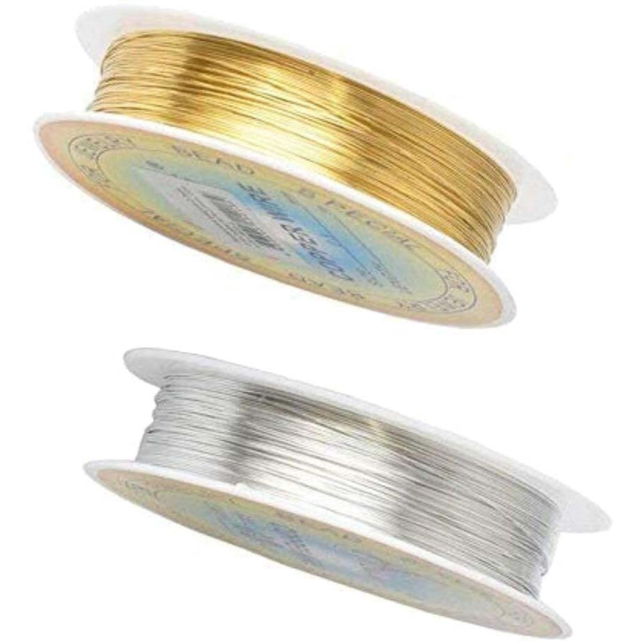 Diy Crafts Pack Of 3, Silver, Rolls Colors Gauge (0.4Mm) Copper Jewelry Beading Wire Tarnish Resistant Metal Wire Crafts Beading Jewelry Making, 11 (Pack Of 3, Silver)