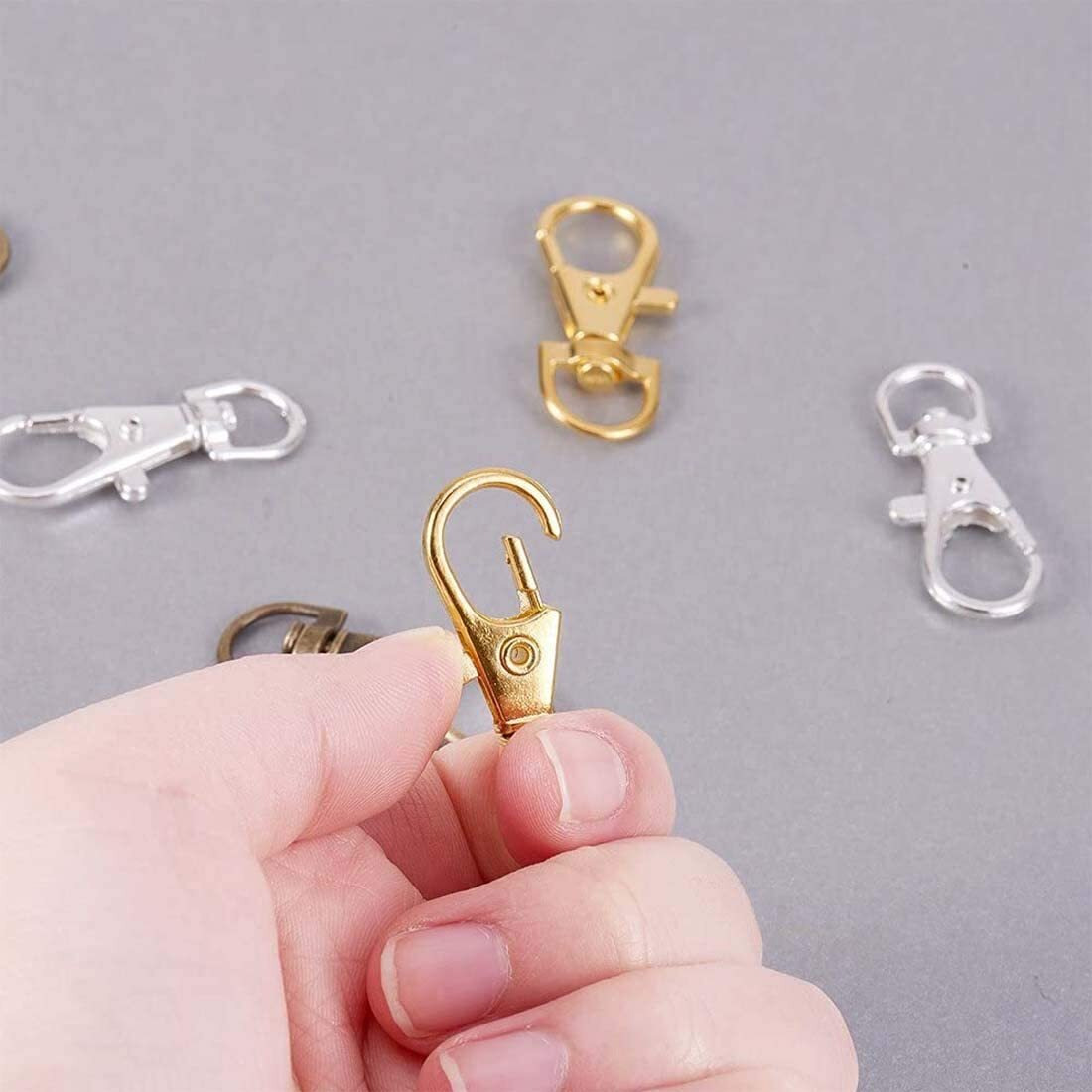 Diy Crafts 1X, Antique Silvery, Swivel Lobster Claw Clasps + Snap Hook Metal Lobster Claw Clasps Swivel Lanyards Trigger Snap Hooks Strapfor Keychain Key Rings Bags & (1X, Antique Silvery)