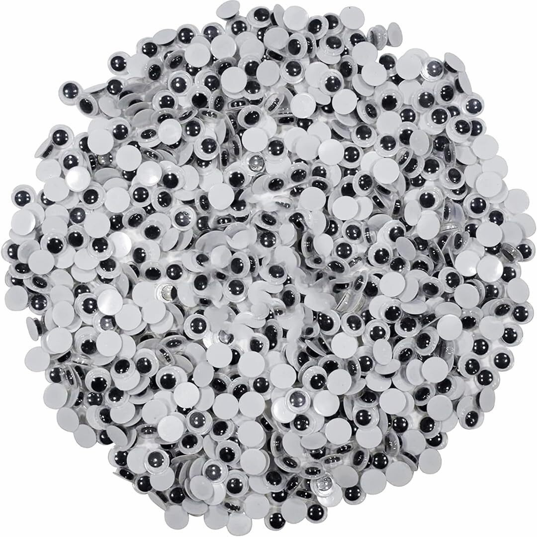 Kapoor Crafts Googly Moving Eyes, Black/White (200 Pieces, 7Mm) Wiggle Eyes For Making Stuffed Soft Toys Dolls, Artistry Googly Eyes Wiggle Eyes Doll Eyes Art And Craft Eyes