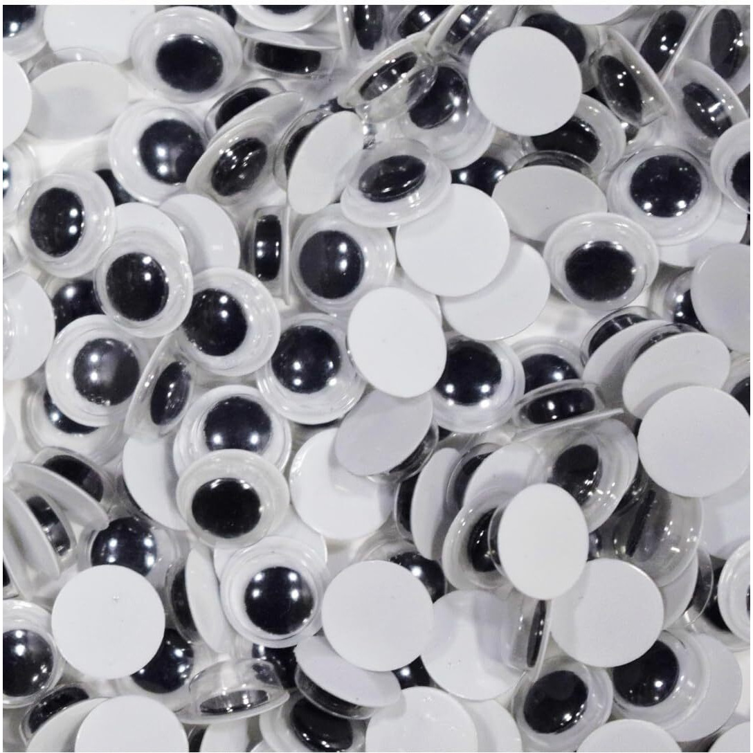 Kapoor Crafts Googly Moving Eyes, Black/White (200 Pieces, 7Mm) Wiggle Eyes For Making Stuffed Soft Toys Dolls, Artistry Googly Eyes Wiggle Eyes Doll Eyes Art And Craft Eyes