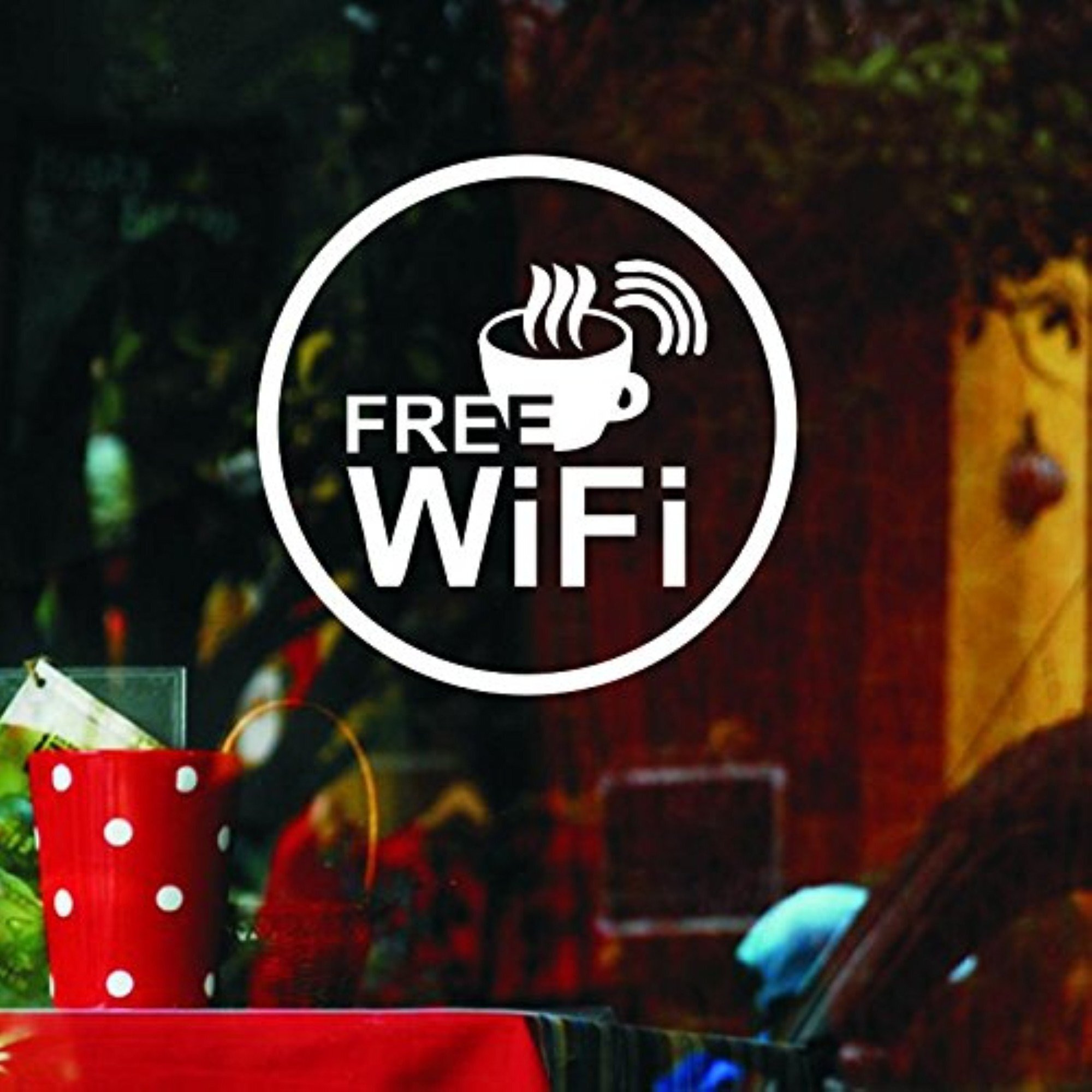 Fusion Graphix Free Wifi Wall Sticker For Businees, Resturant, Caf, Office (White) (Free-Wifi_Wht40)