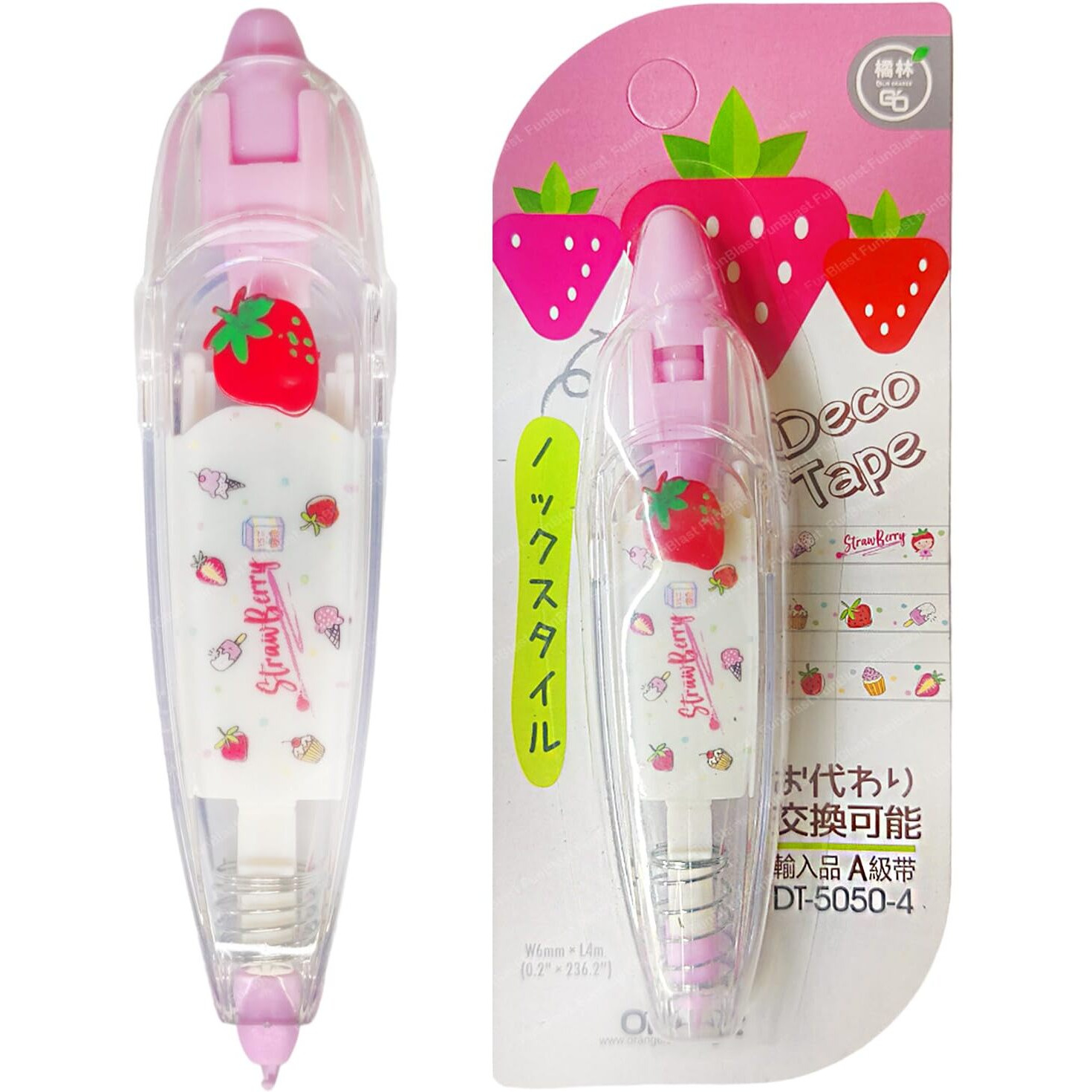 Funblast Decoration Tape Cute Novelty Sticker Pen Machine Decorative Correction Tape For Scrapbooking Diary Planner Journal Diy Crafts Stationery Masking Tape (4 Meter X 6 Mm) (Random Design)