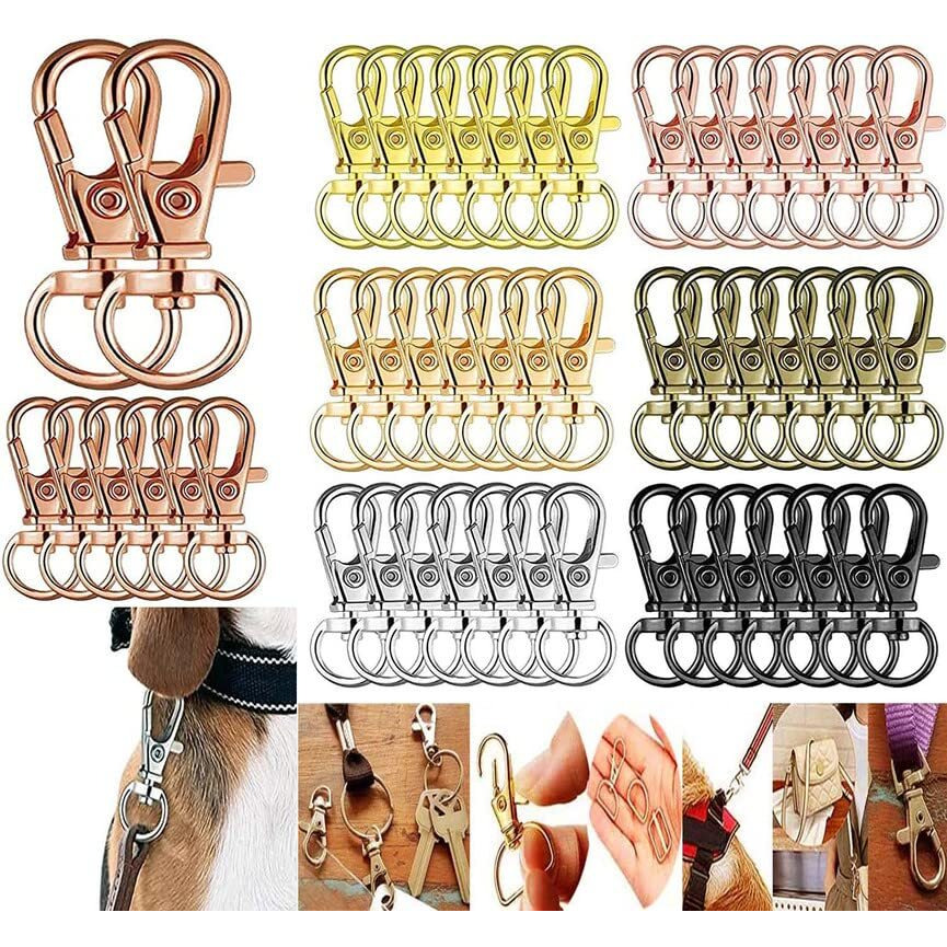 Diy Crafts Pack Of 20 Pcs, Silver, Pack Of 20 Pcs Swivel Clasps Lanyard Snap Hooks Metal Lanyard Keychain Hooks Keychain Clip Hooks Lobster Claw Clasps For Diy Jewelr (Pack Of 20 Pcs, Silver)