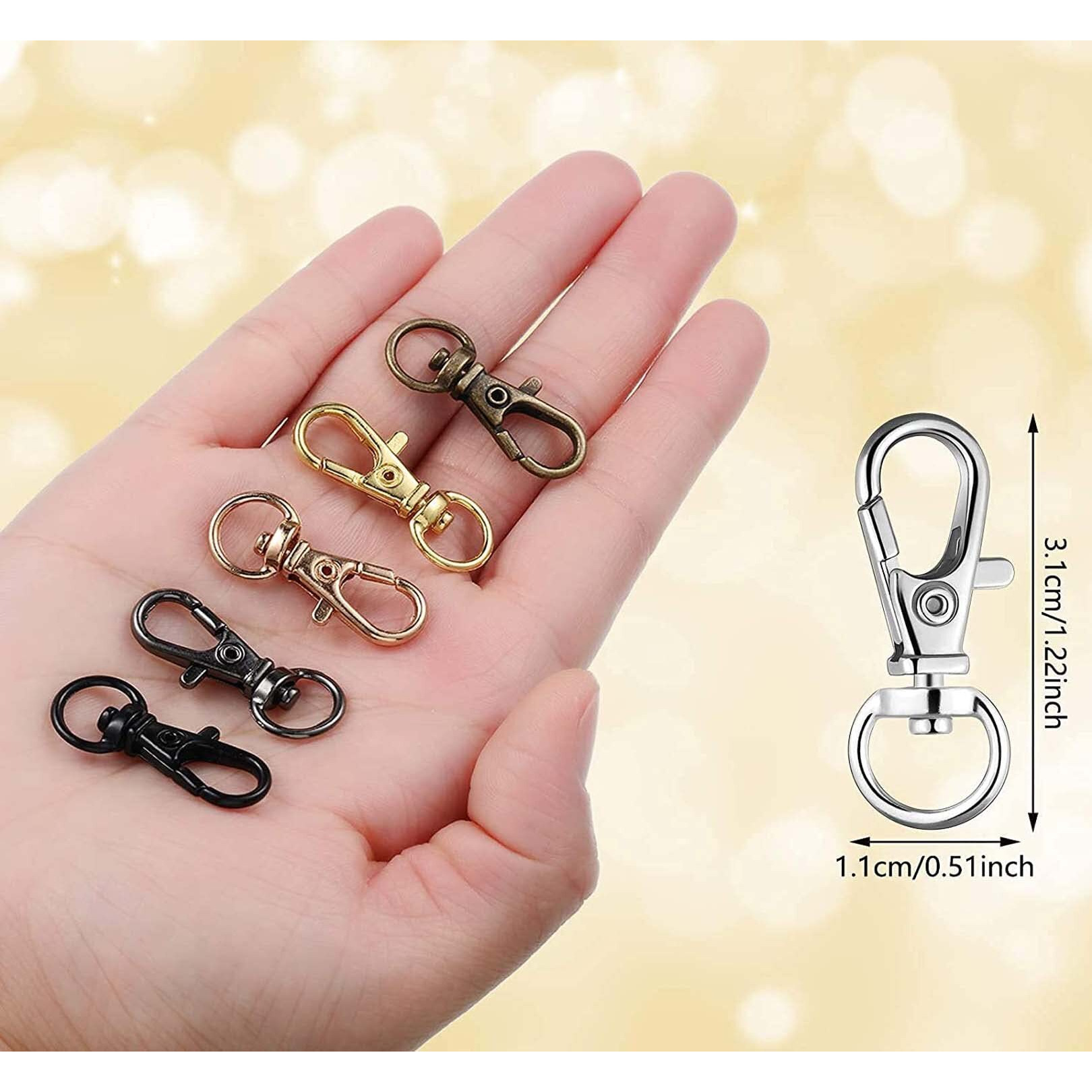 Diy Crafts Pack Of 20 Pcs, Silver, Pack Of 20 Pcs Swivel Clasps Lanyard Snap Hooks Metal Lanyard Keychain Hooks Keychain Clip Hooks Lobster Claw Clasps For Diy Jewelr (Pack Of 20 Pcs, Silver)