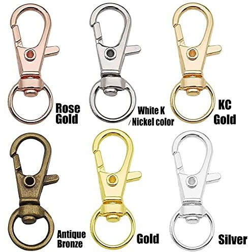 Diy Crafts Pack Of 5 Pcs, Antique Gold, 32Mm Metal Lobster Claw Clasps Swivel Lanyards Trigger Snap Hooks Strap For Keychain Key Rings Connector Diy Bags Art Craft (Pack Of 5 Pcs, Antique Gold)