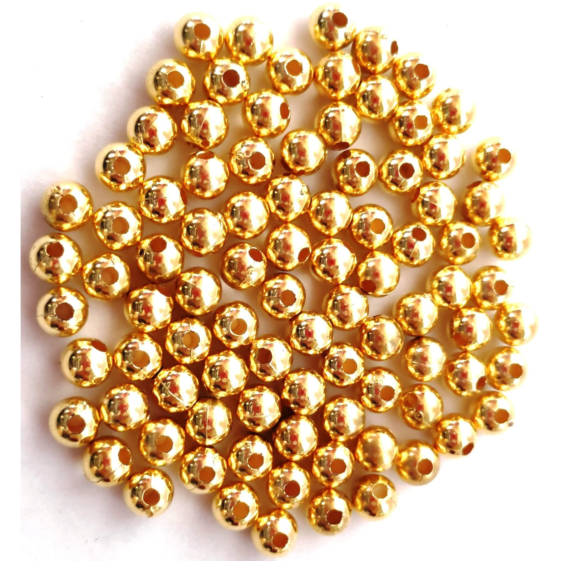 Get-Set-Go 2000 Ball Beads Gold Color Plastic Beads For Jewellery Making, Arts And Crafts Work, Necklace, Bracelet Earring Diy Kit (Ball-3Mm)