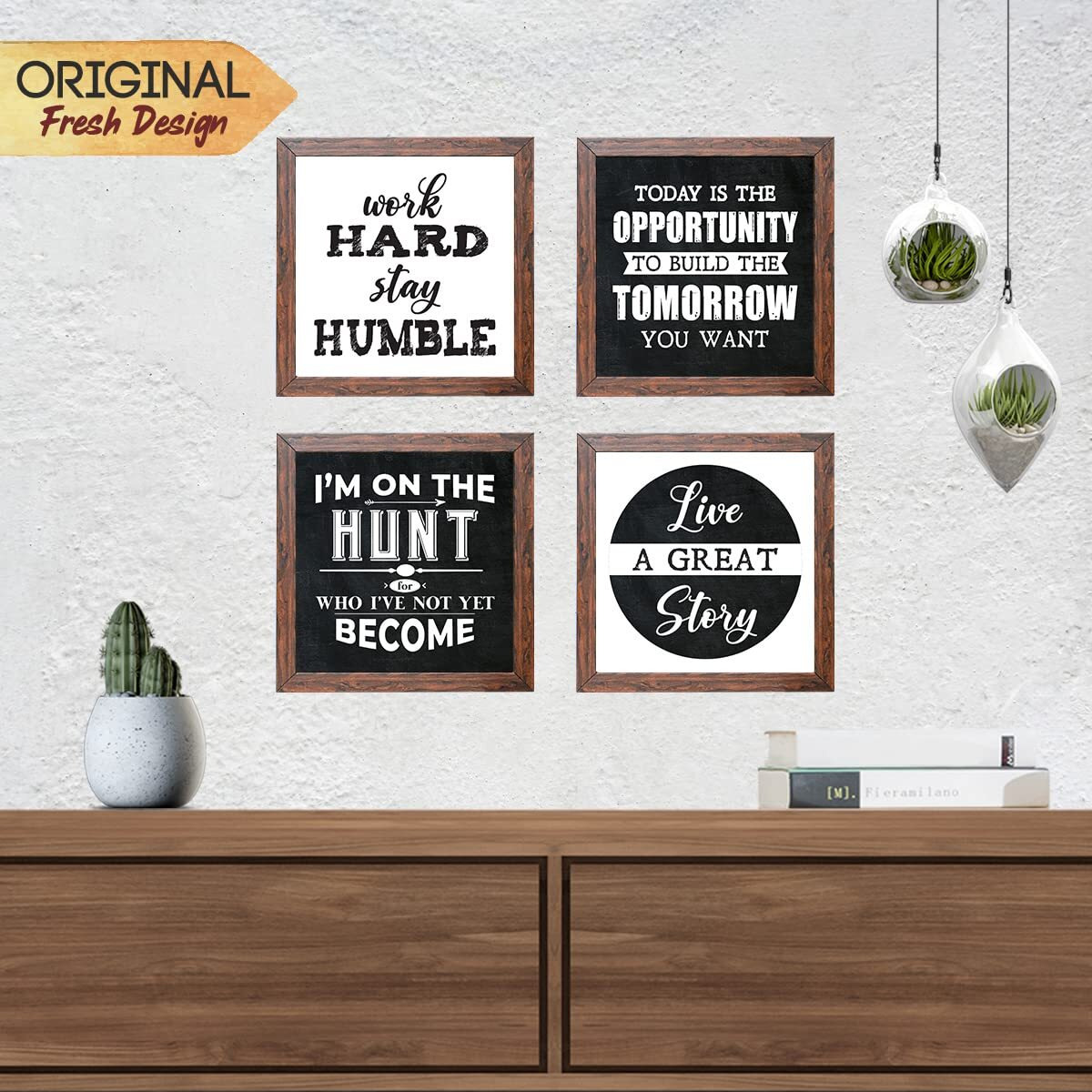 Chaka Chaundh - Motivational Quotes Wall Art Frames - Inspirational Quotes Framed Wall Posters Decor - (11 X 11 Inches)