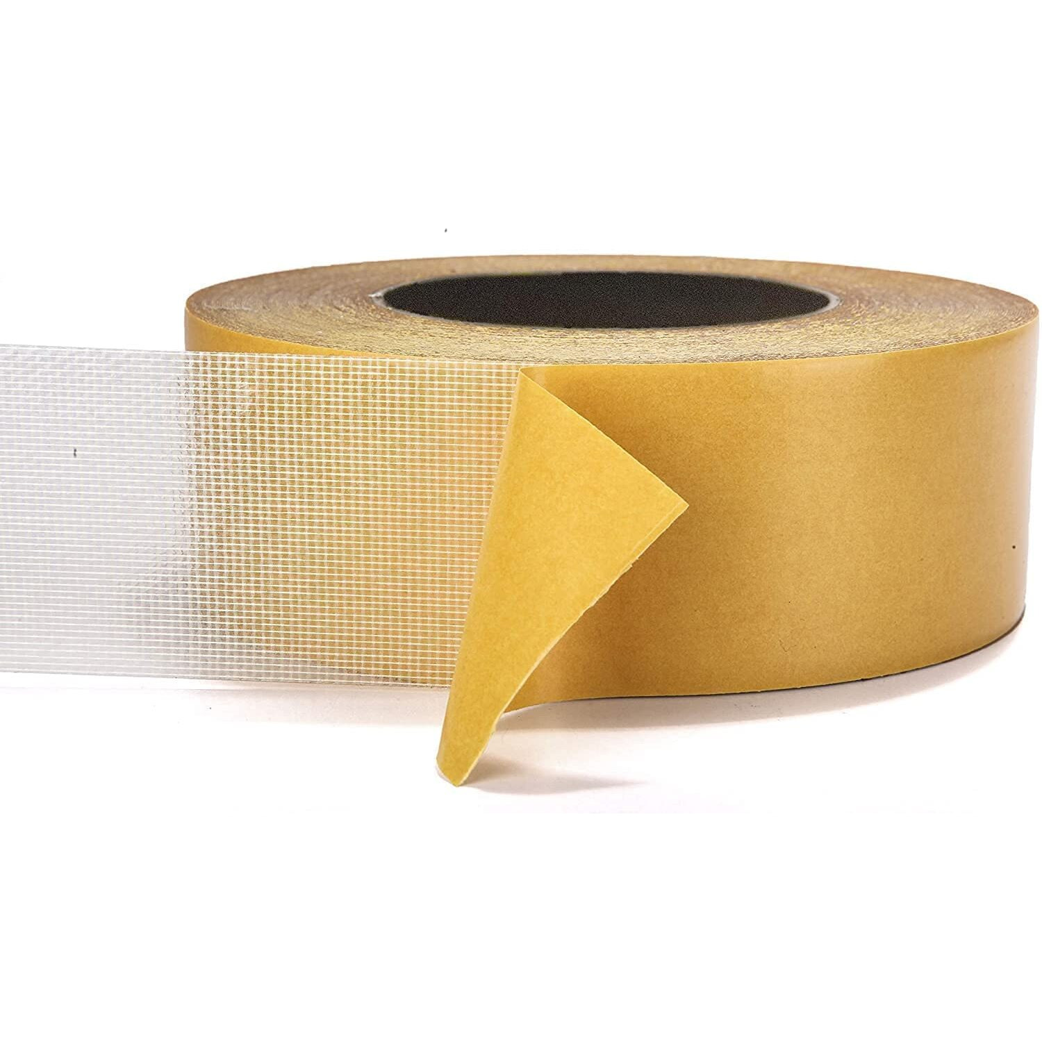 Pryfil Yellow 3Cm Width 20 Meter Double Sided Cloth Tape High Adhesive Strength Mesh Double Sided Tape, Strong Tape, Double Sided Mounting Tape Used For Carpet Edge Banding