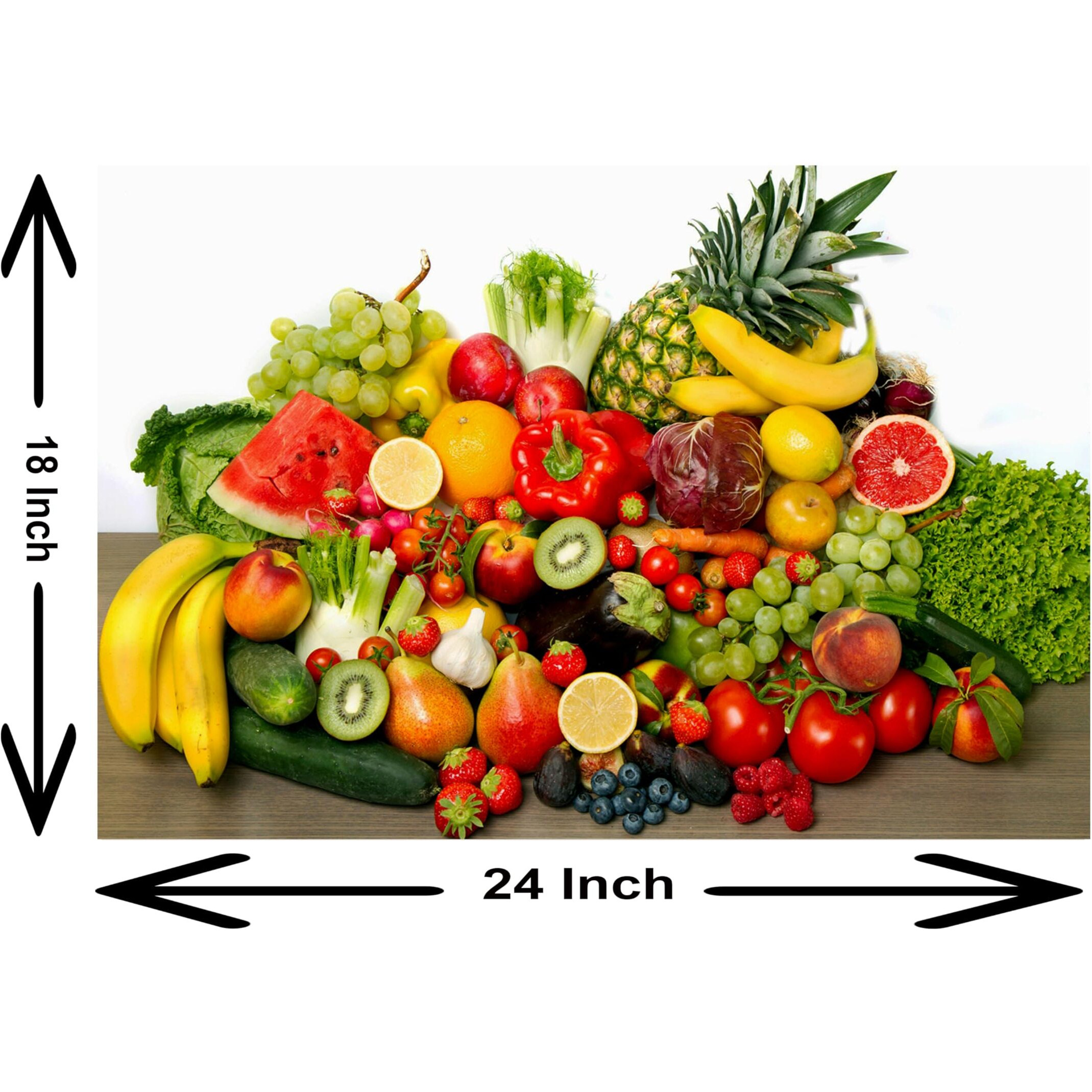 My D Square Vinyl Wall Art Vegetable And Fruit Poster For Kitchen Shop Size 24 X 18 Inch Self Adhesive Dfw553