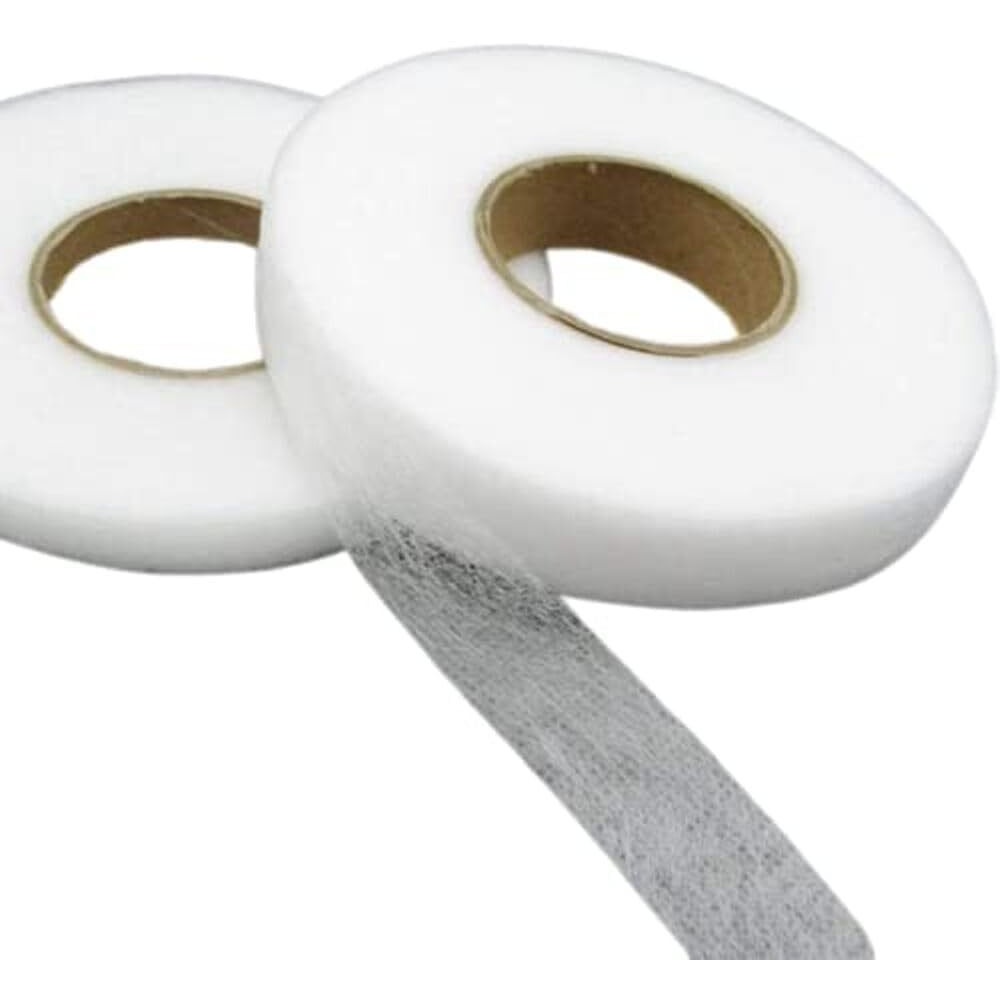 On Blow Fabric Fusing Dual Sided Adhesive Hem Tape Iron On Tape (White) (Pack Of 2)