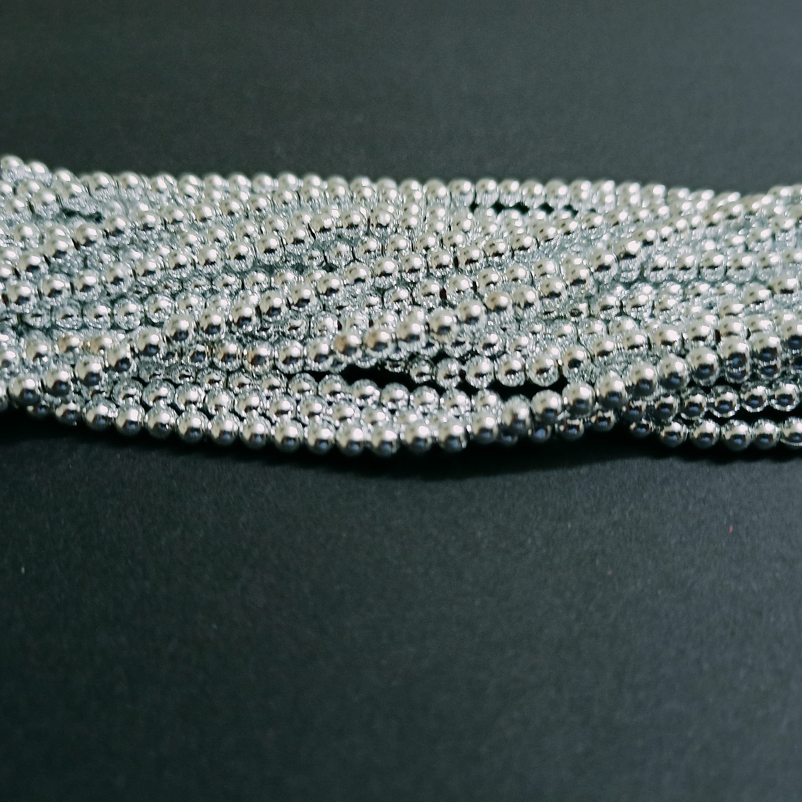 Ritika Craft Silver Plastic Bead Full Bunch 4Mm 1500 Beads Moti For Craft/Jewellery Making/Decorations